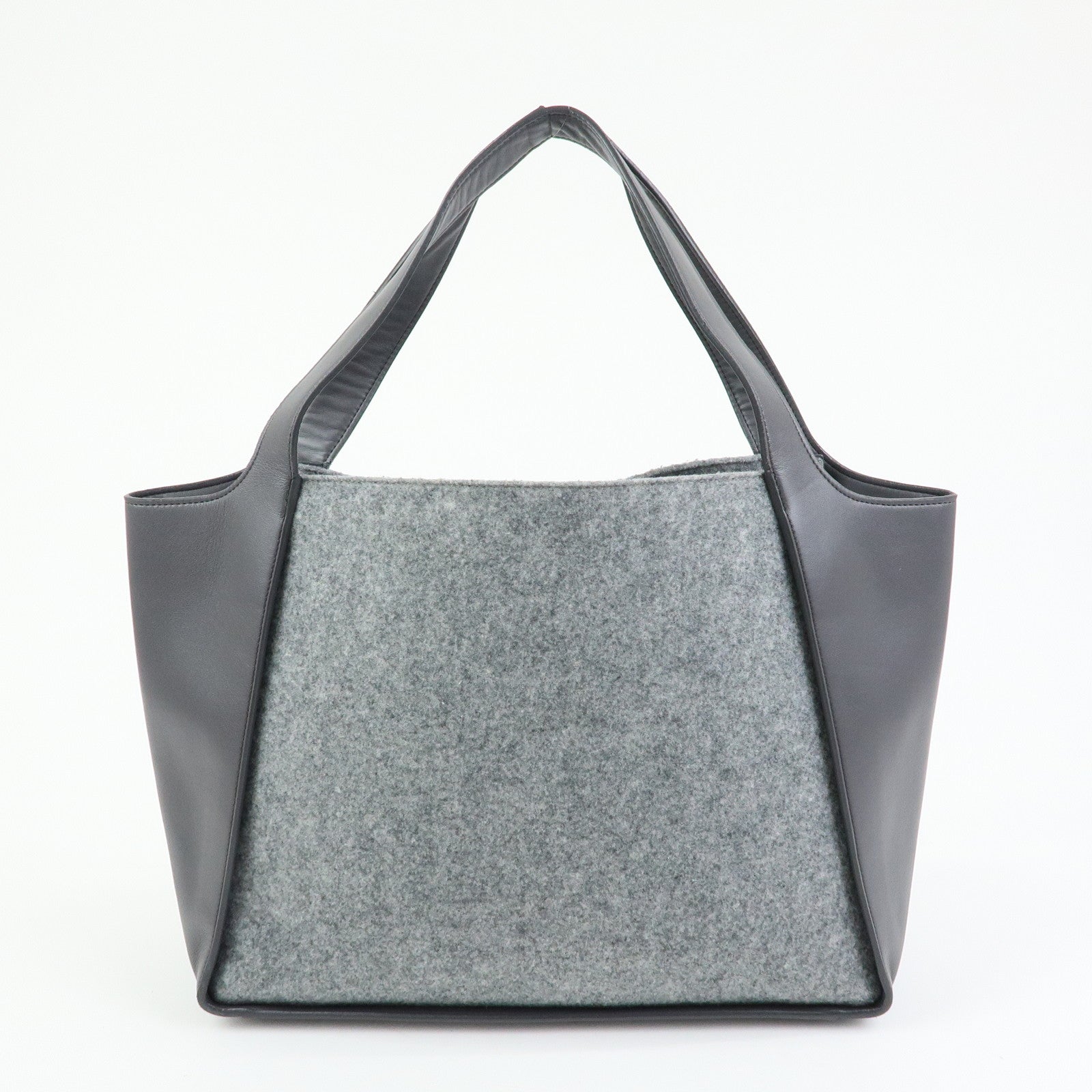 STELLA MCCARTNEY Felt Faux Leather Tote Bag Shoulder Bag  Gray