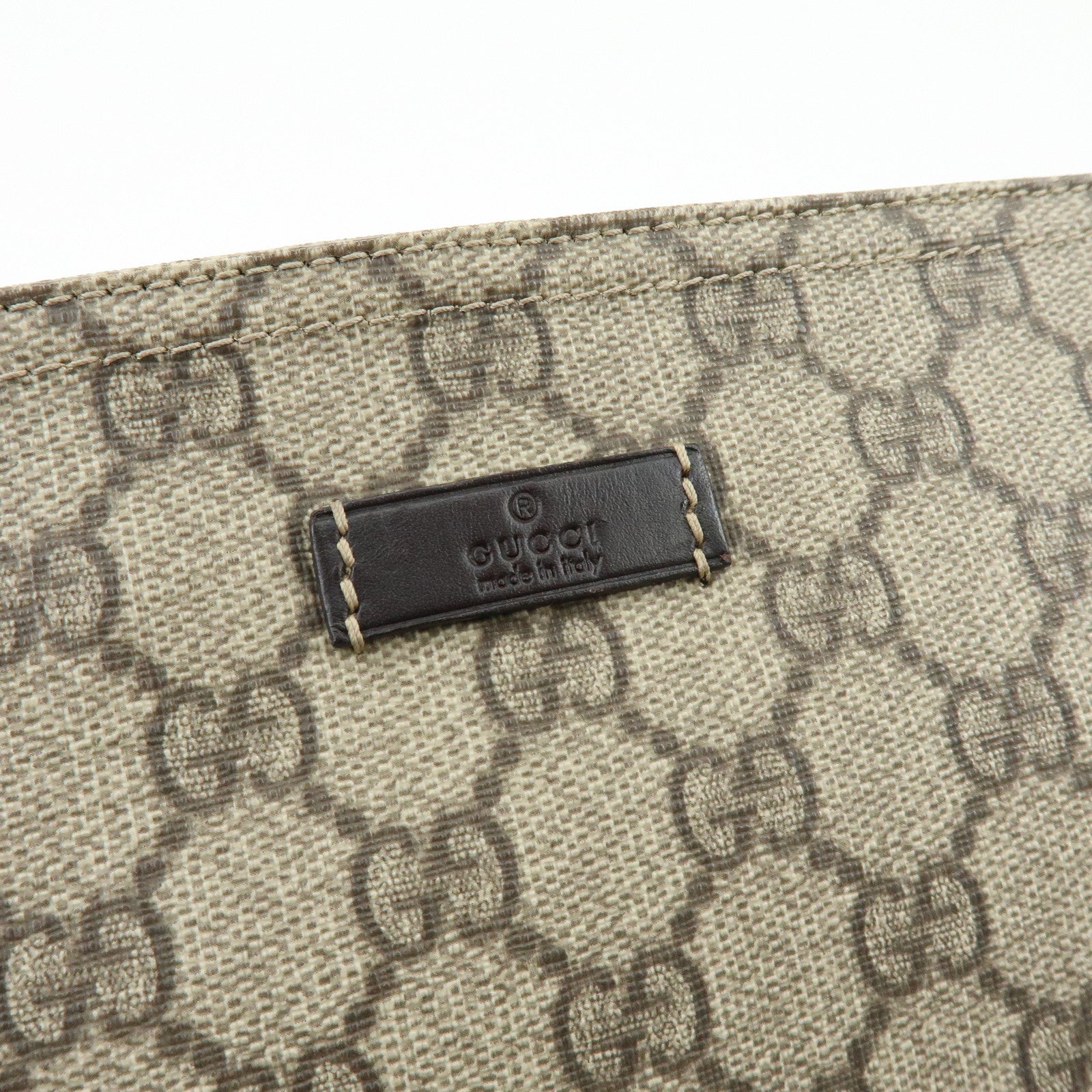GUCCI GG Supreme Leather Shoulder Bag Crossbody Bag Brown Beige 201446