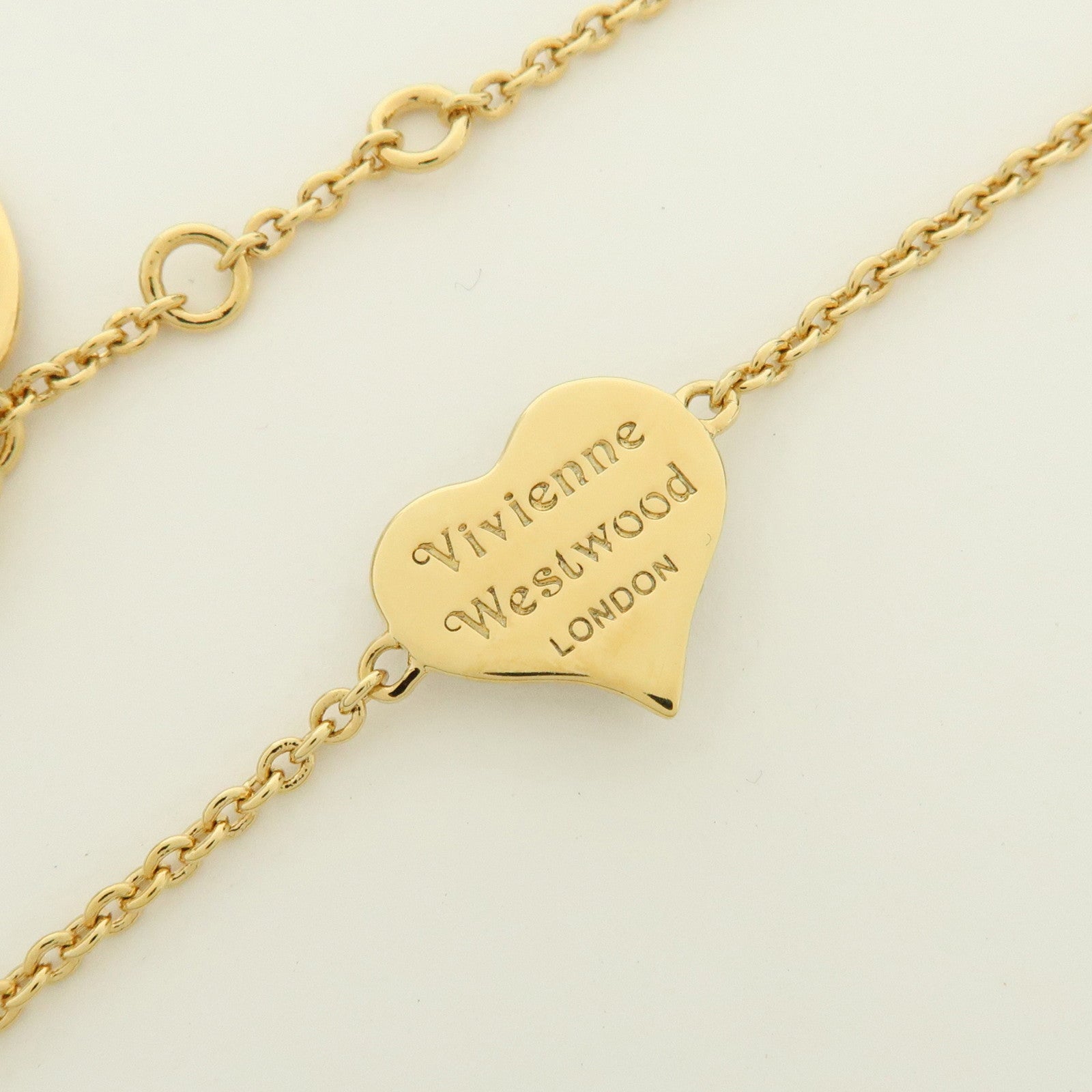 Vivienne Westwood Petra Metal Bracelet Heart Motif Gold