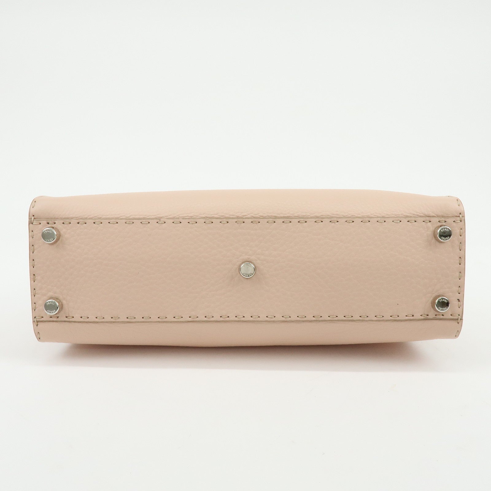 FENDI Peekaboo Calf Leather 2Way Shoulder Hand Bag Pink 8BN226