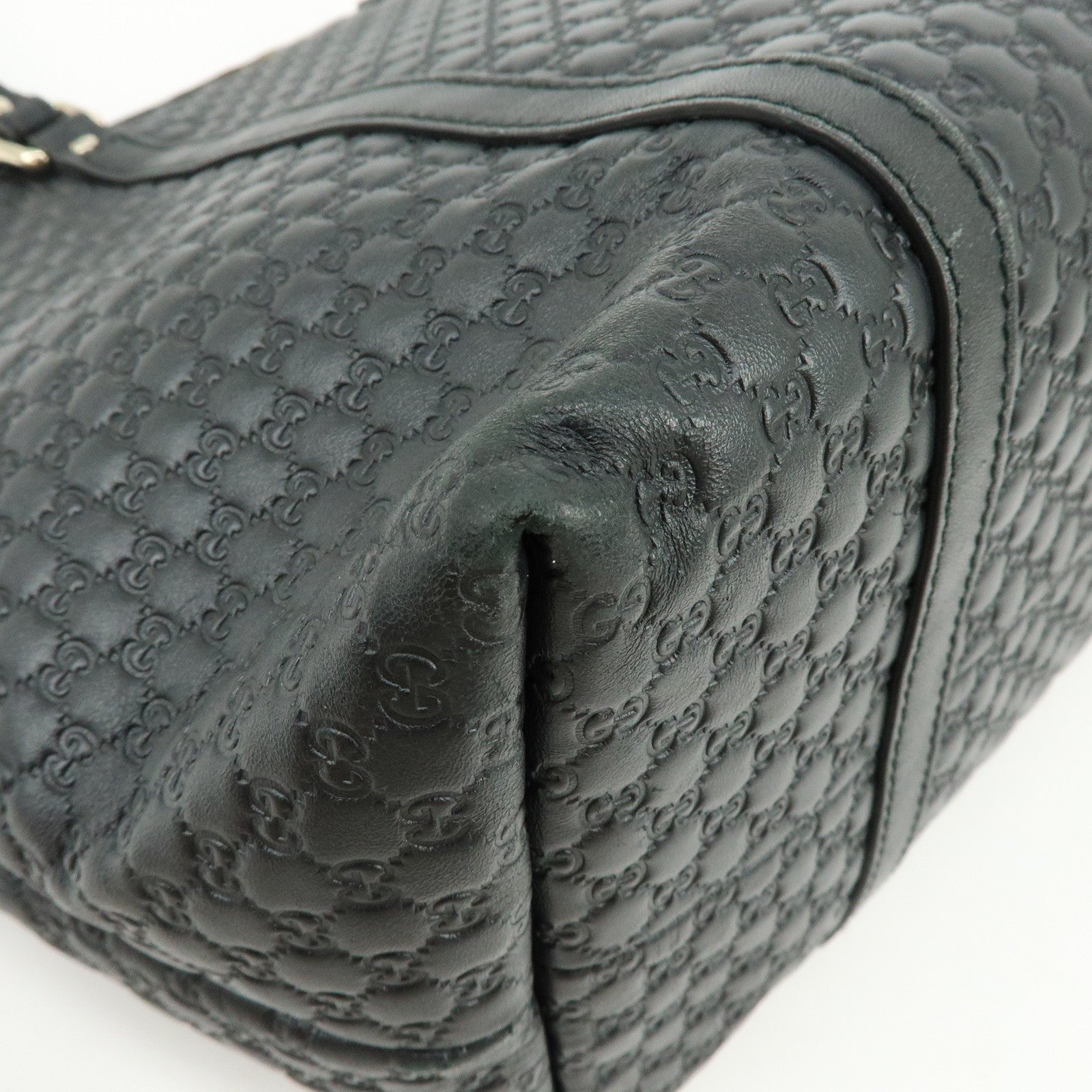 GUCCI Microguccissima Leather Tote Bag Shoulder Bag Black 449647