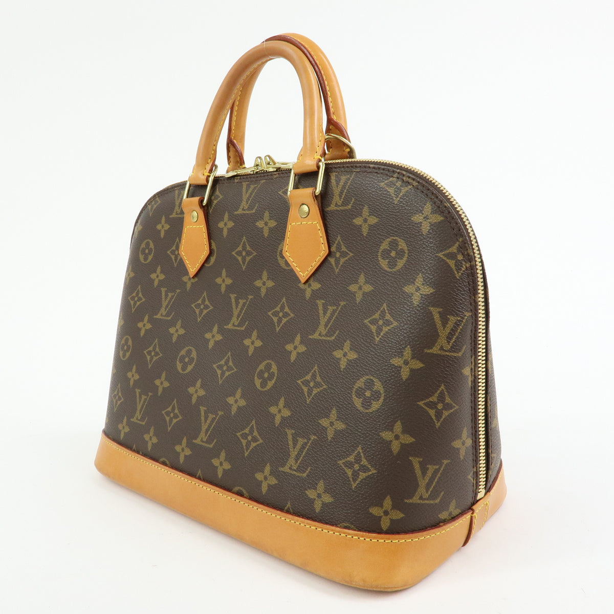 Louis Vuitton Monogram Alma PM Canvas Leather Hand Bag Brown M51130