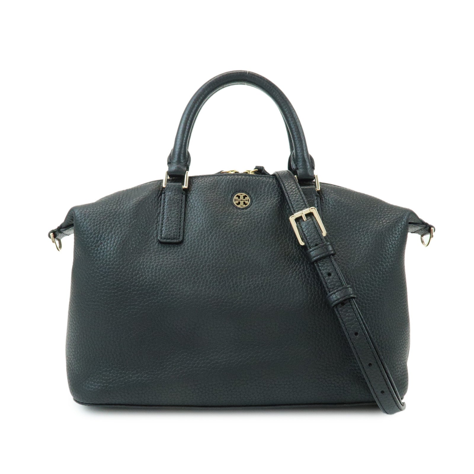 TORY BURCH Leather 2Way Bag Hand Bag Shoulder Bag Black