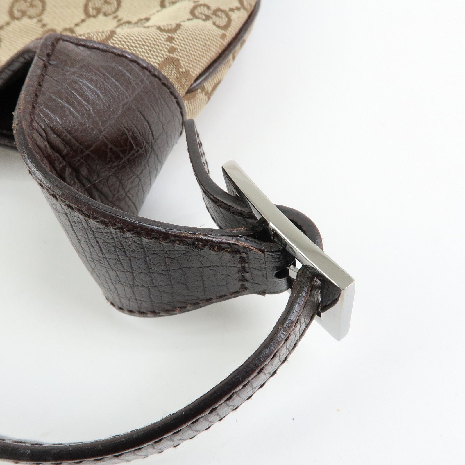 GUCCI Sherry Jackie GG Canvas Leather Shoulder Bag Hand Bag Bown 00963