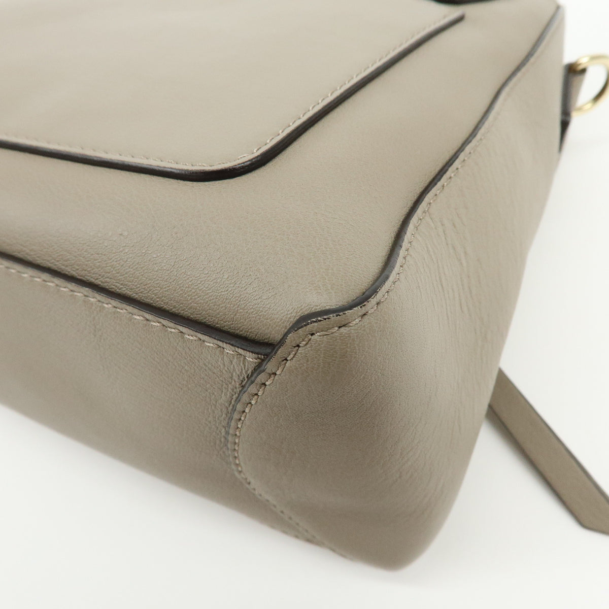 Chloe Faye Day Leather 2Way Bag Hand Bag Shoulder Bag Greige