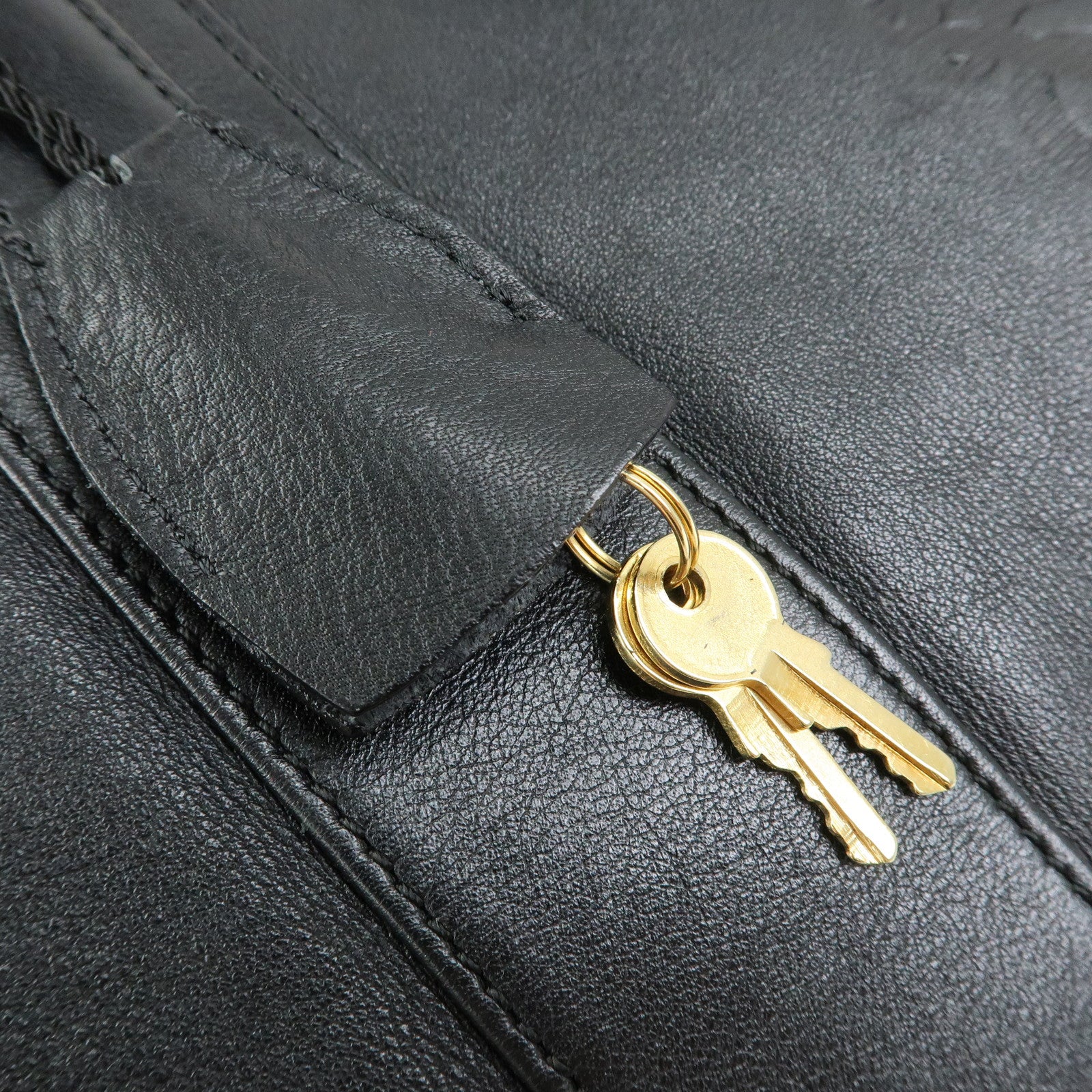 LOEWE Anagram Calf Leather 2Way Bag Boston Bag Travel Bag Black