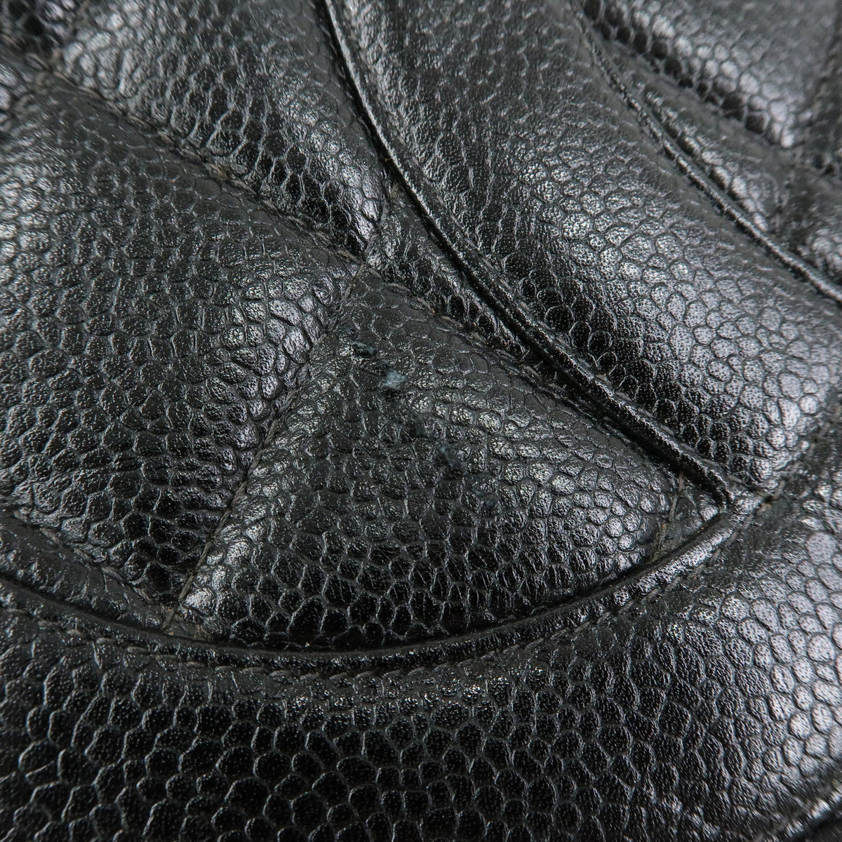 CHANEL Medallion Matelasse COCO Mark Caviarskin Tote Hand Bag A01804