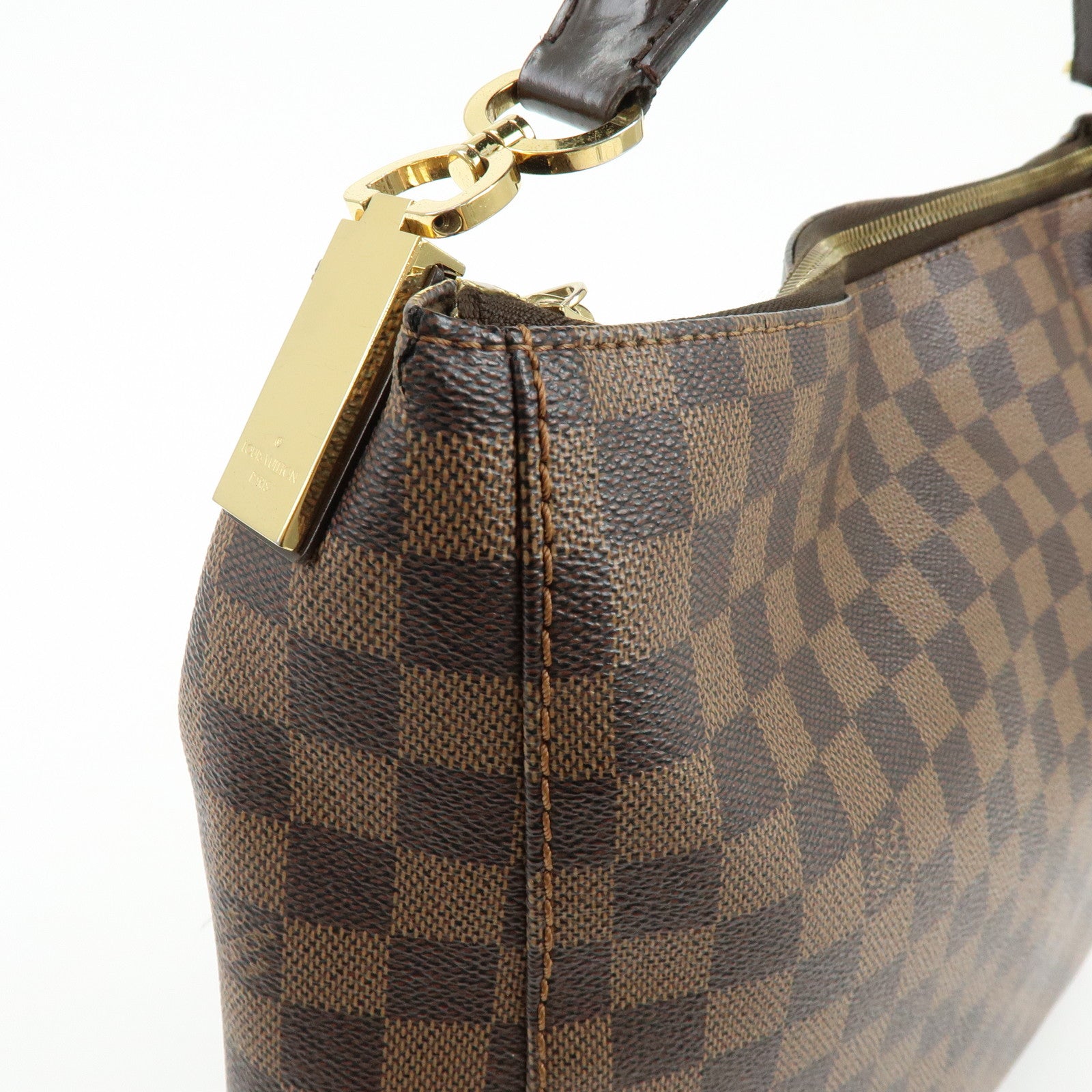 Louis Vuitton Damier Canvas Portobello PM Shoulder Bag Brown N41184