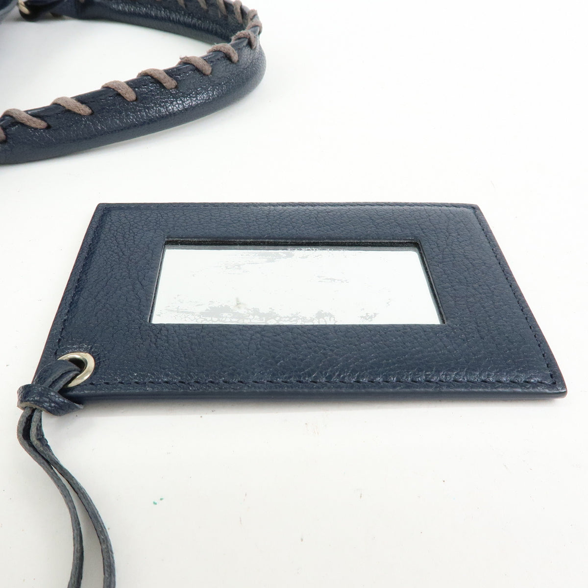 BALENCIAGA Classic Metallic Edge City Leather 2Way Bag Navy 390154
