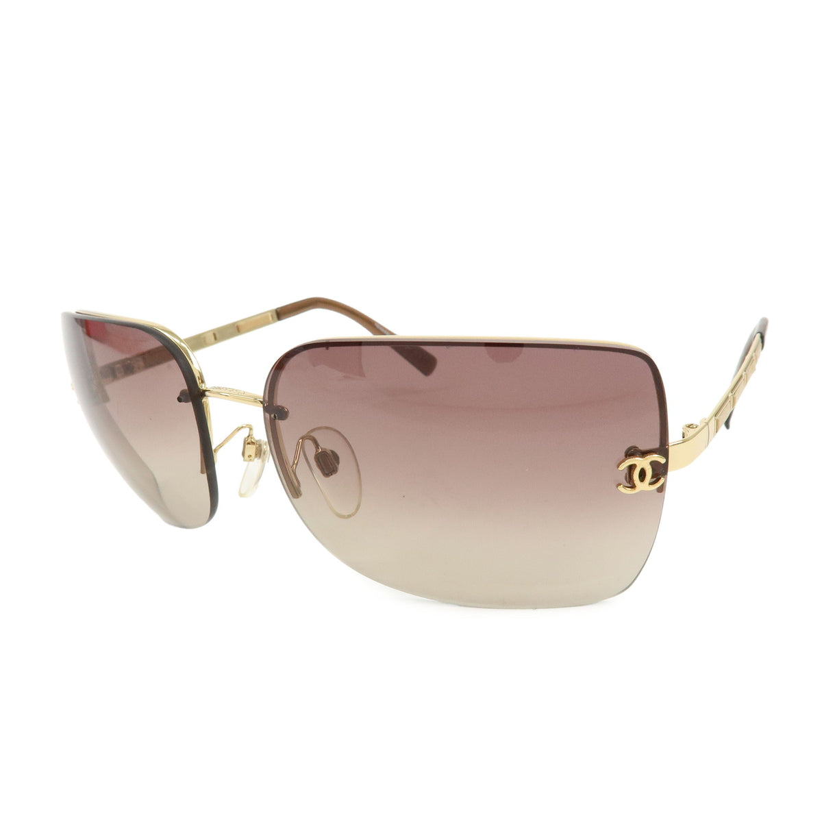 CHANEL Plastic Sunglasses AC1755967 65 □16 120 Brown Gold
