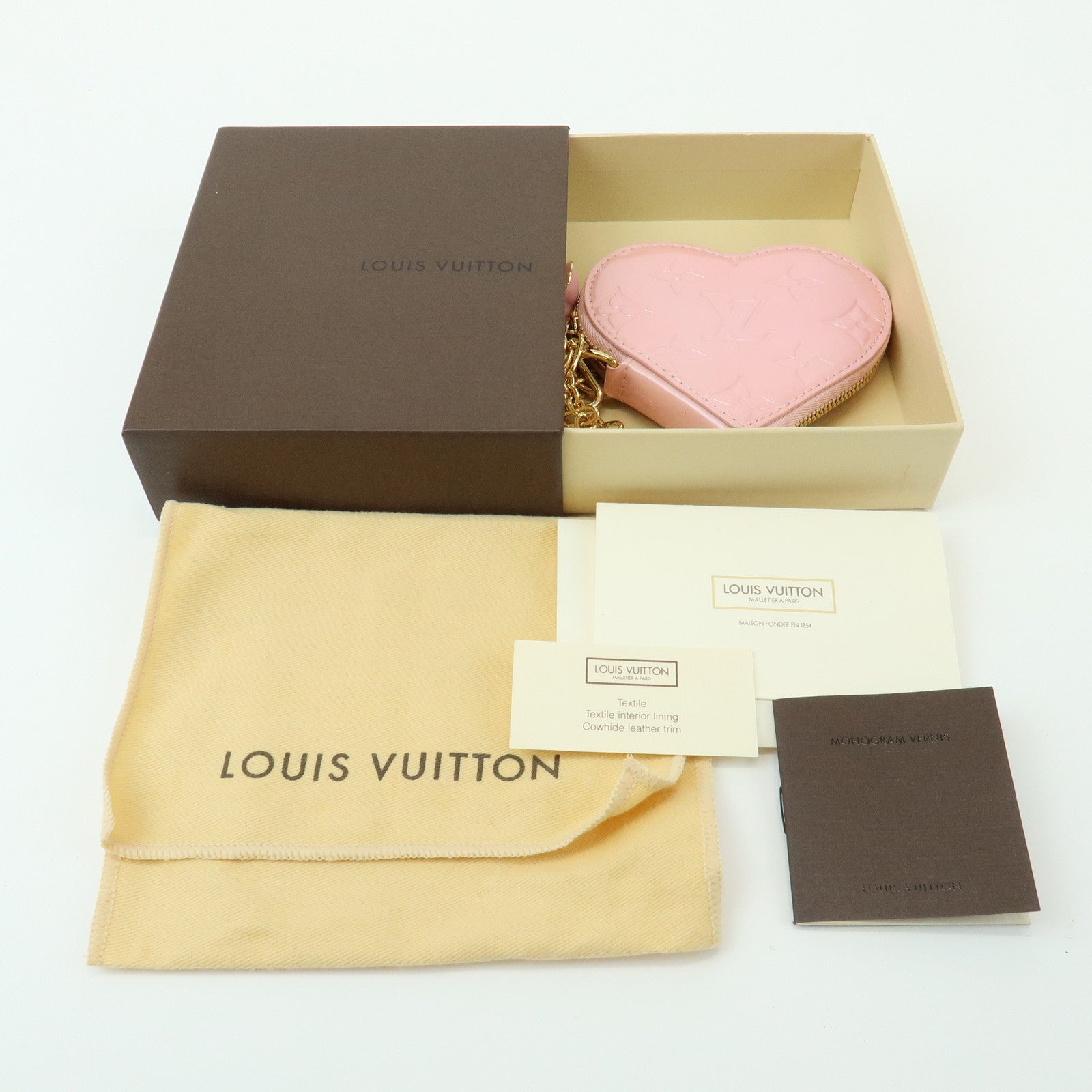 Louis Vuitton Monogram Vernis Porte Monnaie Coeur Coin Case Pink M91431