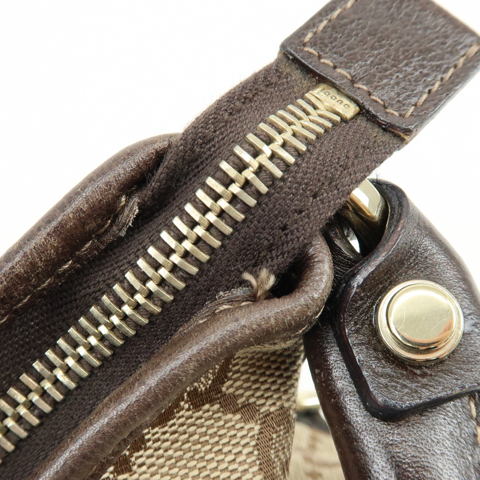 GUCCI Abbey GG Canvas Leather Shoulder Bag Hand Bag Beige Brown 130737