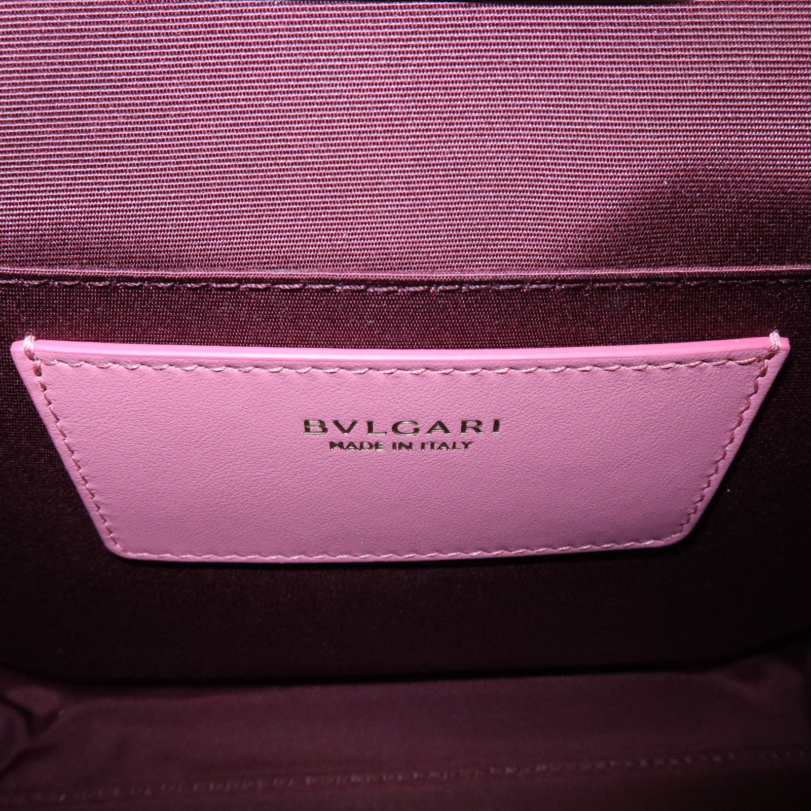 BVLGARI Logo Canvas Leather 2Way Bag Hand Bag Shoulder Bag Pink