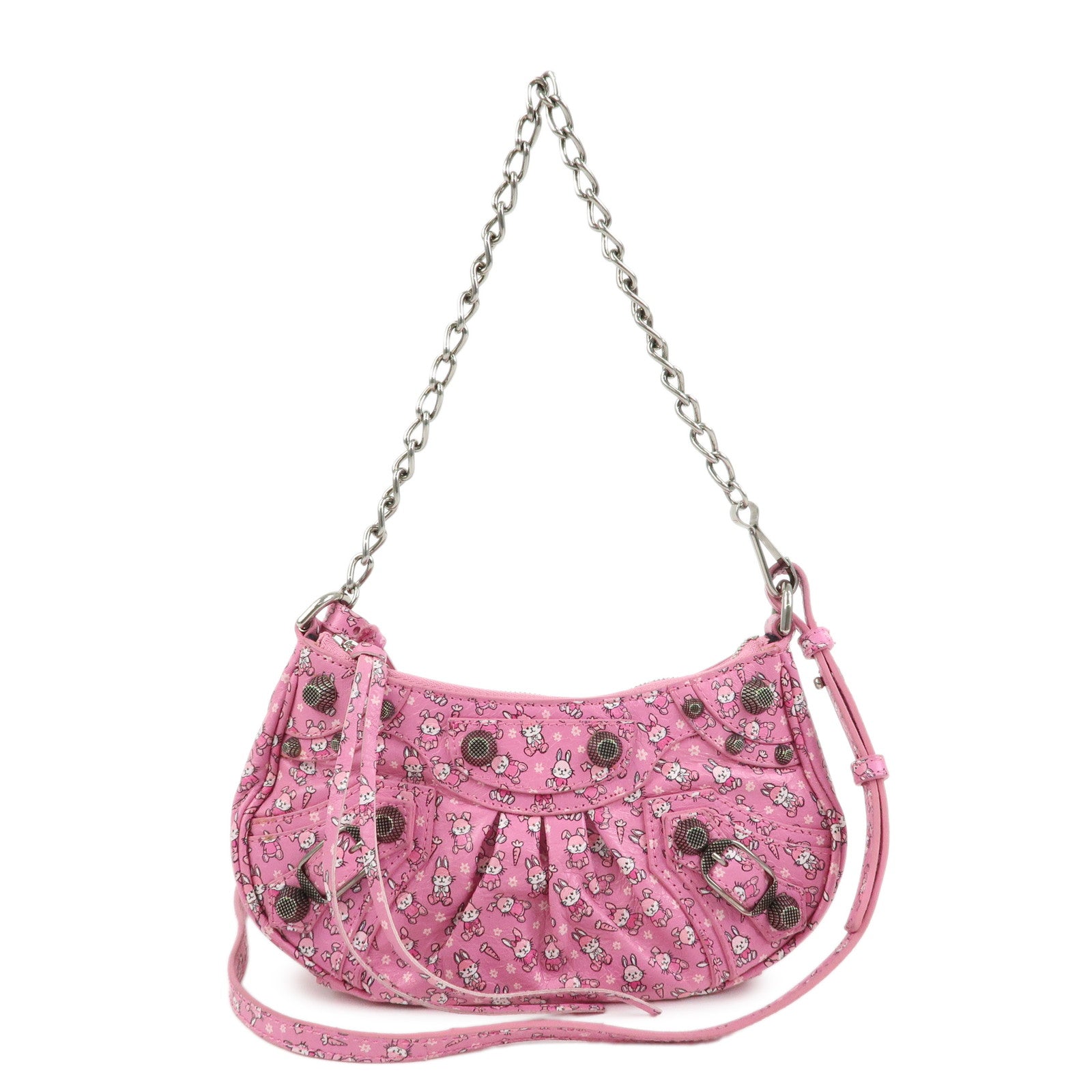 BALENCIAGA Le Cagole Mini Rabbit Pattern Leather Shoulder Bag 695814