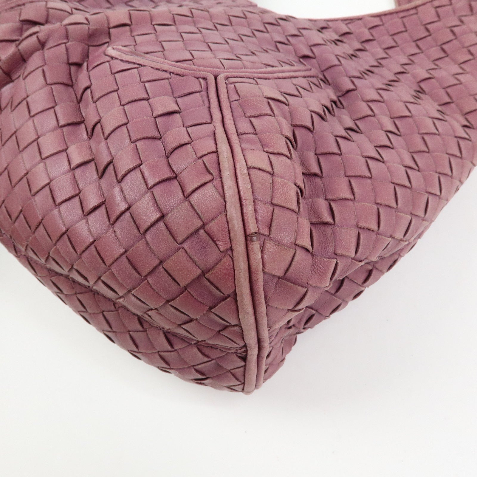 BOTTEGA VENETA Intrecciato Leathe Shoulder Bag Hand Bag Purple 145552