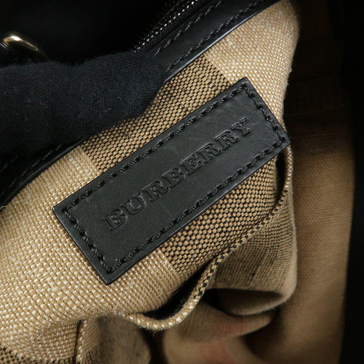 BURBERRY Nova Plaid Ashby Canvas Leather 2Way Bag Shoulder Bag Black