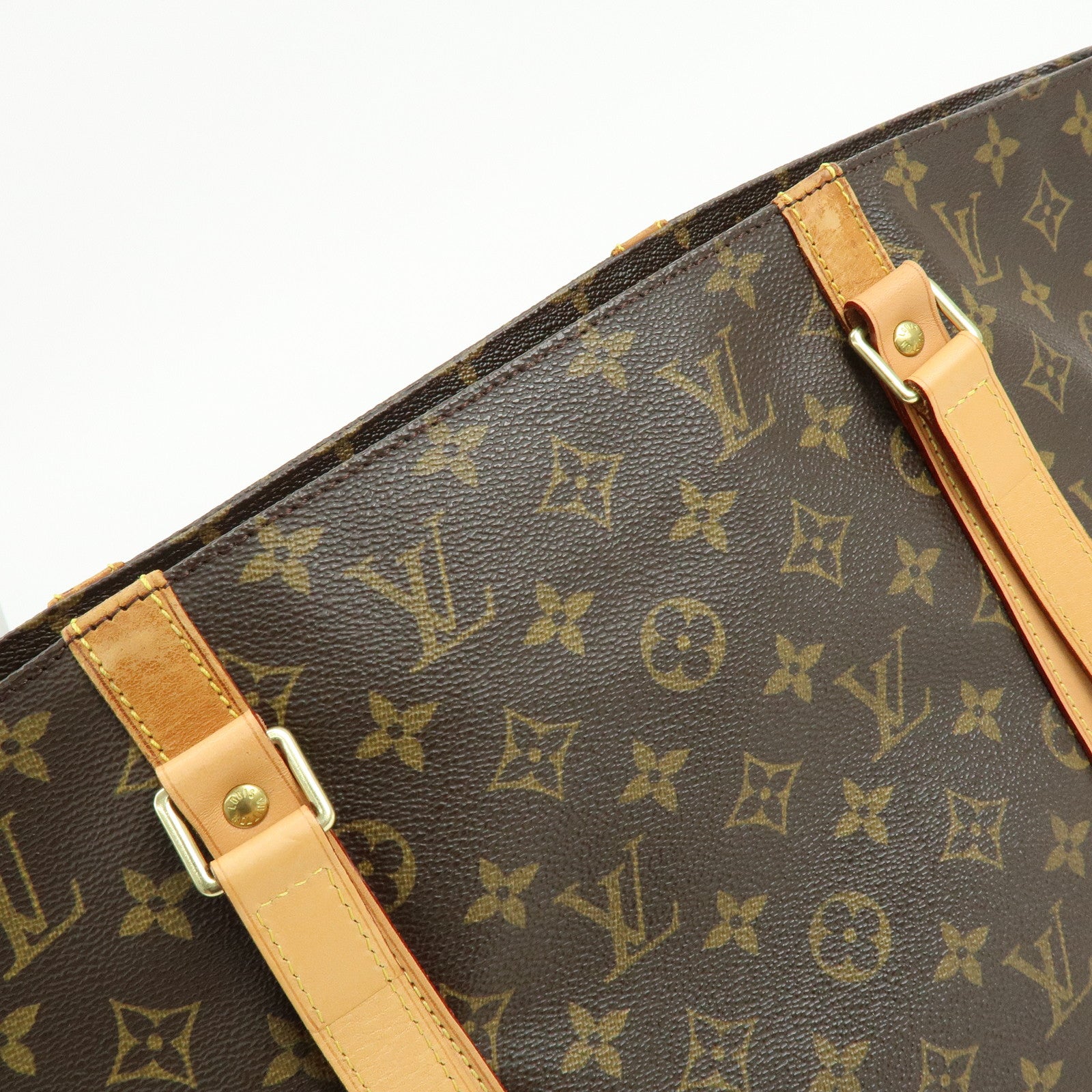 Louis Vuitton Monogram Sac Shopping Canvas Shoulder Bag Brown M51108