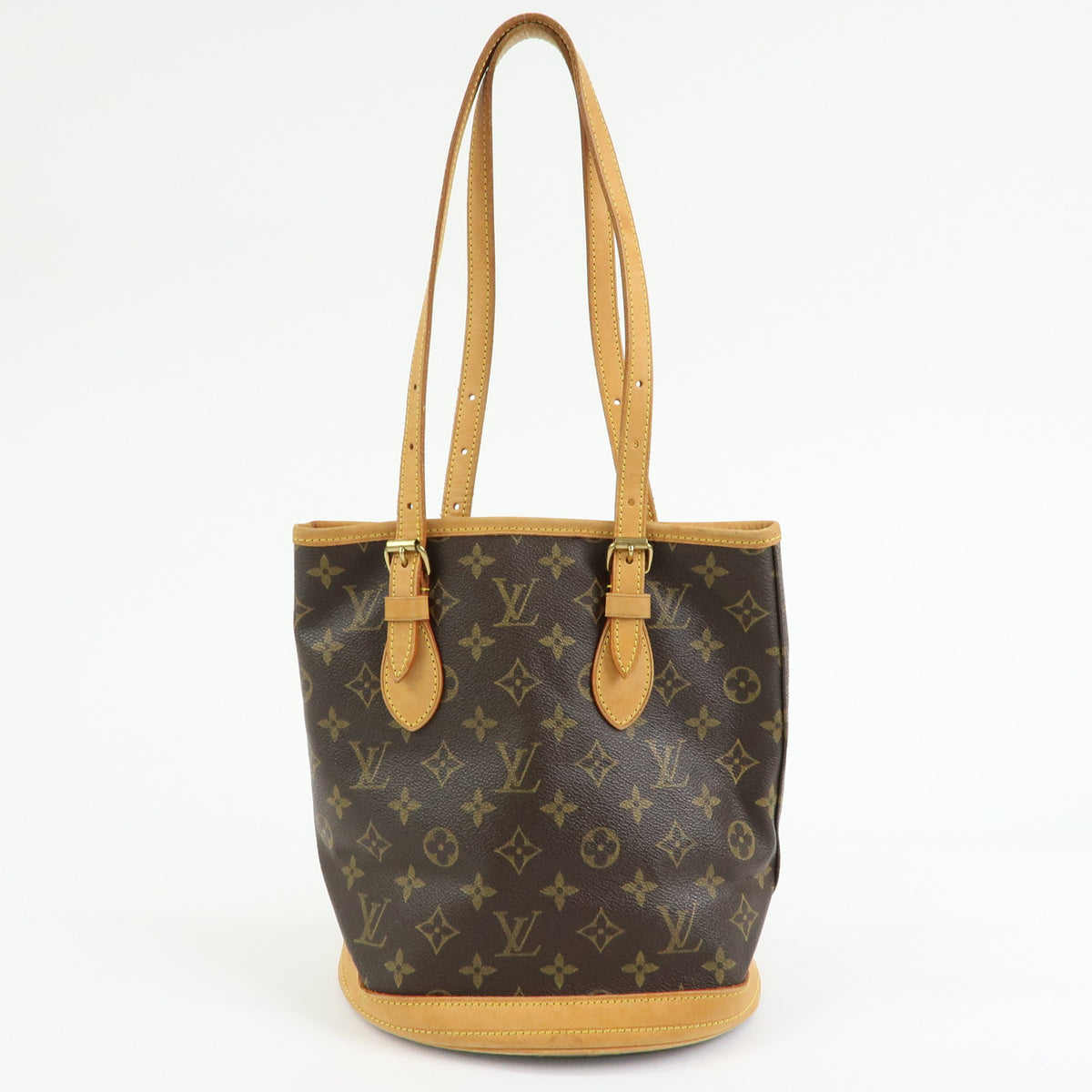 Louis Vuitton Monogram Canvas Bucket PM Hand Bag Brown M42238