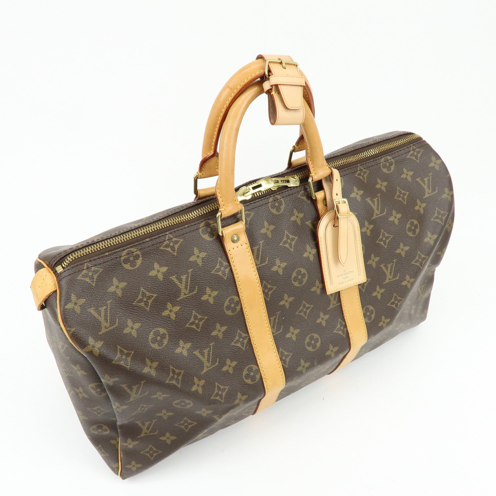 Louis Vuitton Monogram Keep All 45 Boston Bag Brown M41428