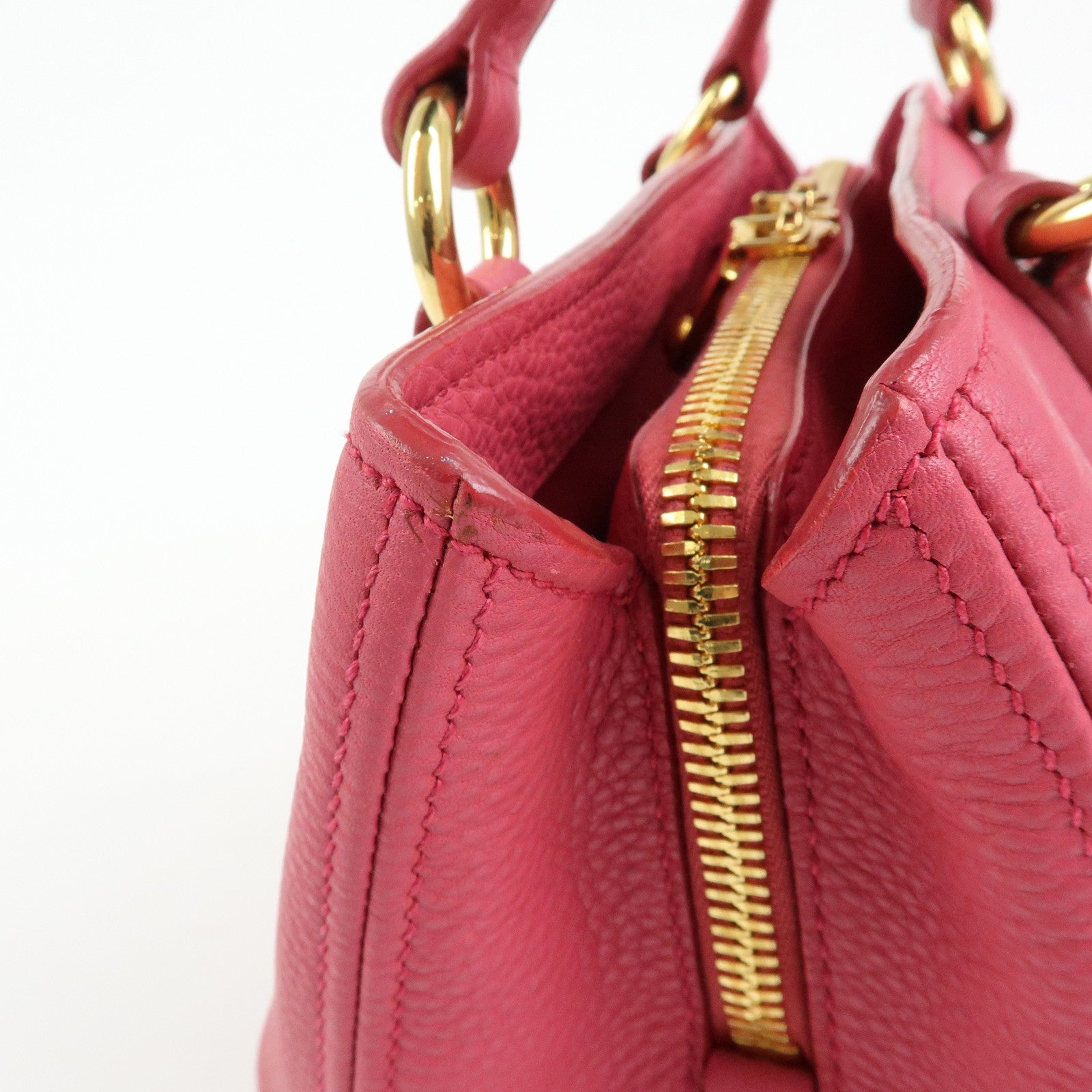 MIU MIU Vitello Caribu Leather 2Way Shoulder Bag Pink RN0757