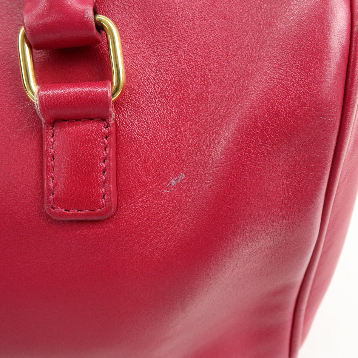 SAINT LAURENT PARIS Baby Duffle Leather 2Way Hand Bag Fuchsia 330958