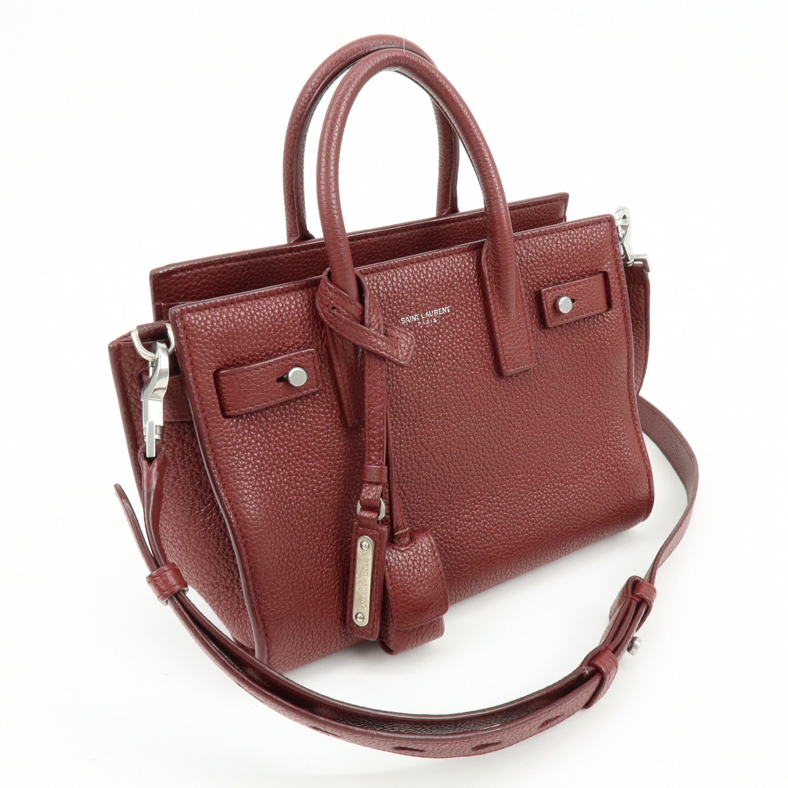 SAINT LAURENT PARIS Calf Leather Sac de Jour 2Way Hand Bag 485019