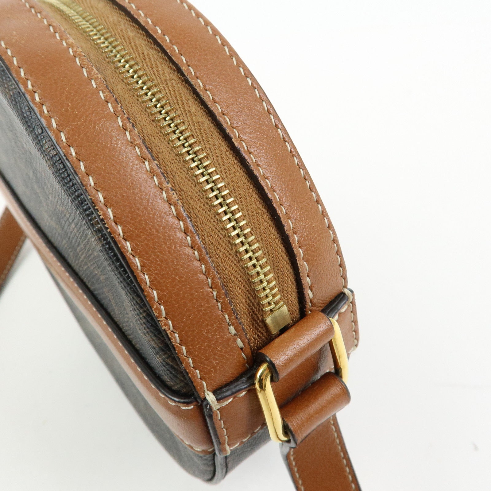 CELINE Triomphe PVC Leather Shoulder Bag Crossbody Bag Brown