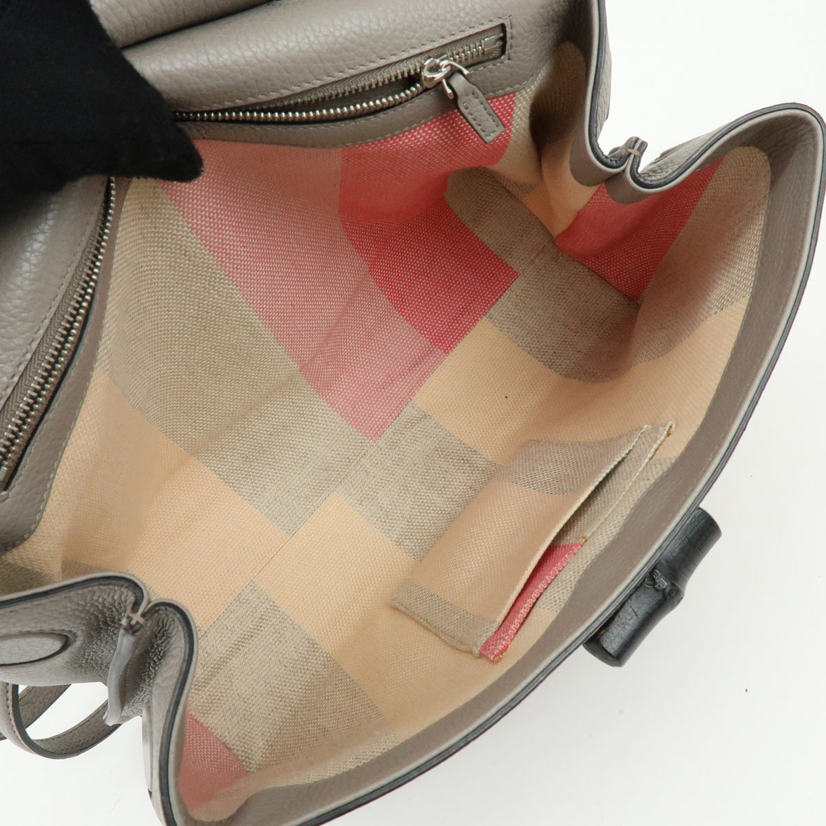 GUCCI Bamboo Leather 2WAY Bag Shoulder Bag Grey 392013