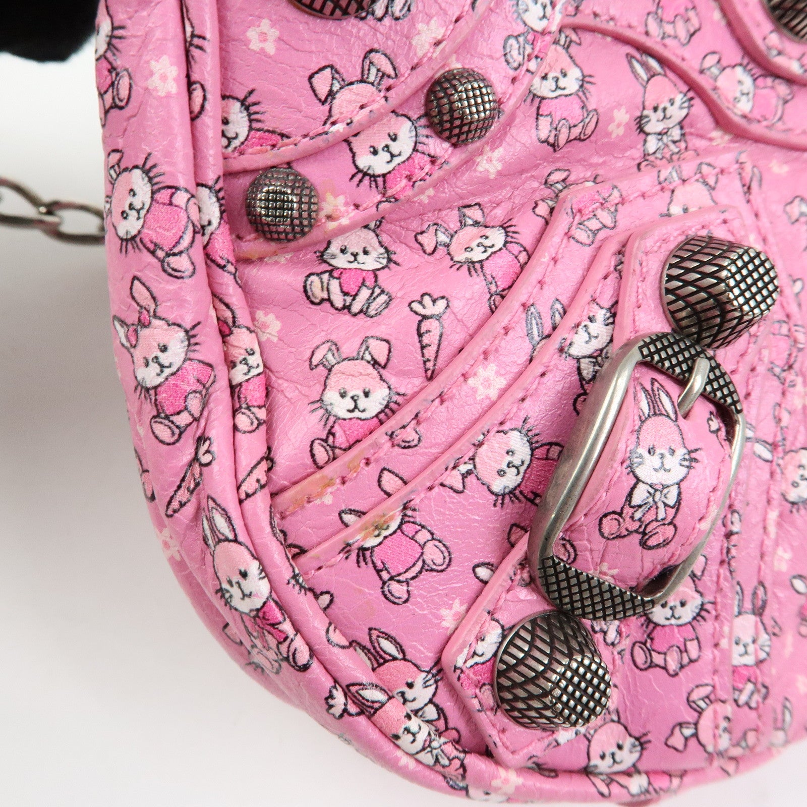 BALENCIAGA Le Cagole Mini Rabbit Pattern Leather Shoulder Bag 695814