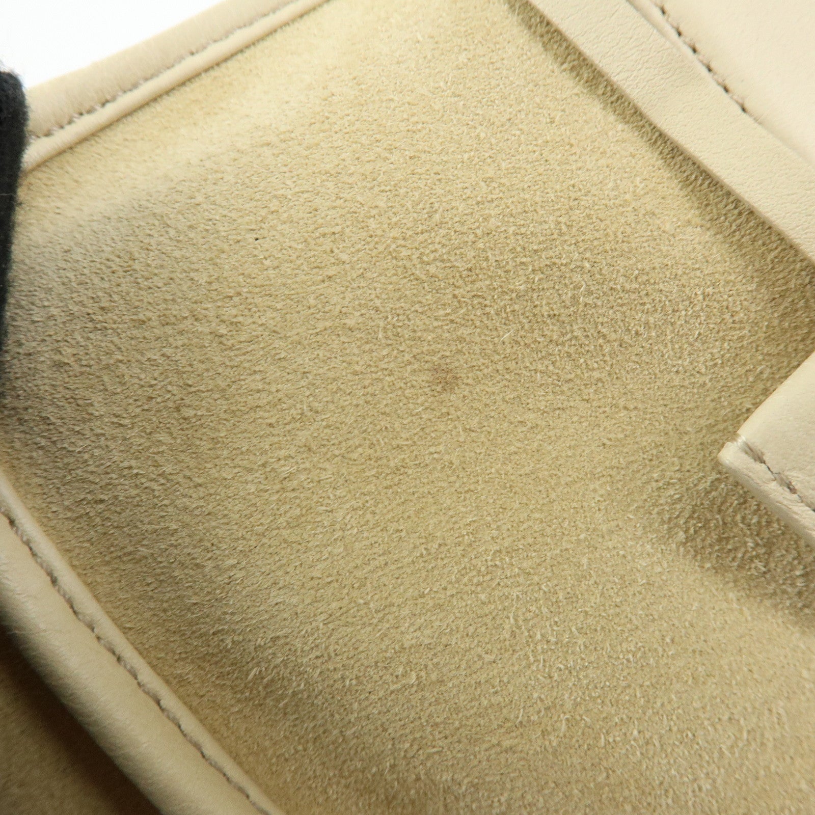 LOEWE Amazona 36 Suede Leather Boston Bag Hand Bag Beige Ivory