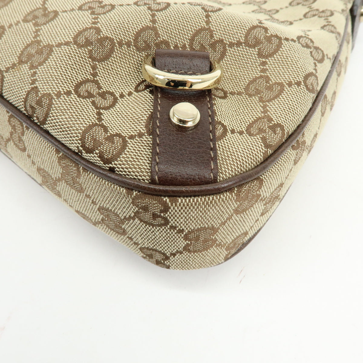 GUCCI Abbey GG Canvas Leather Shoulder Bag Hand Bag Beige Brown 130738