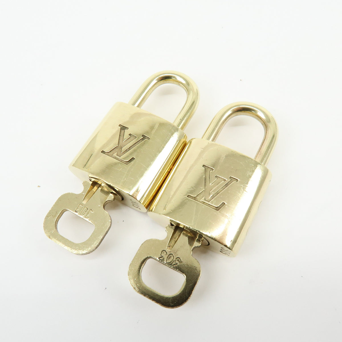 Louis Vuitton Lot of 10 Lock & Key Cadena Key Lock Gold