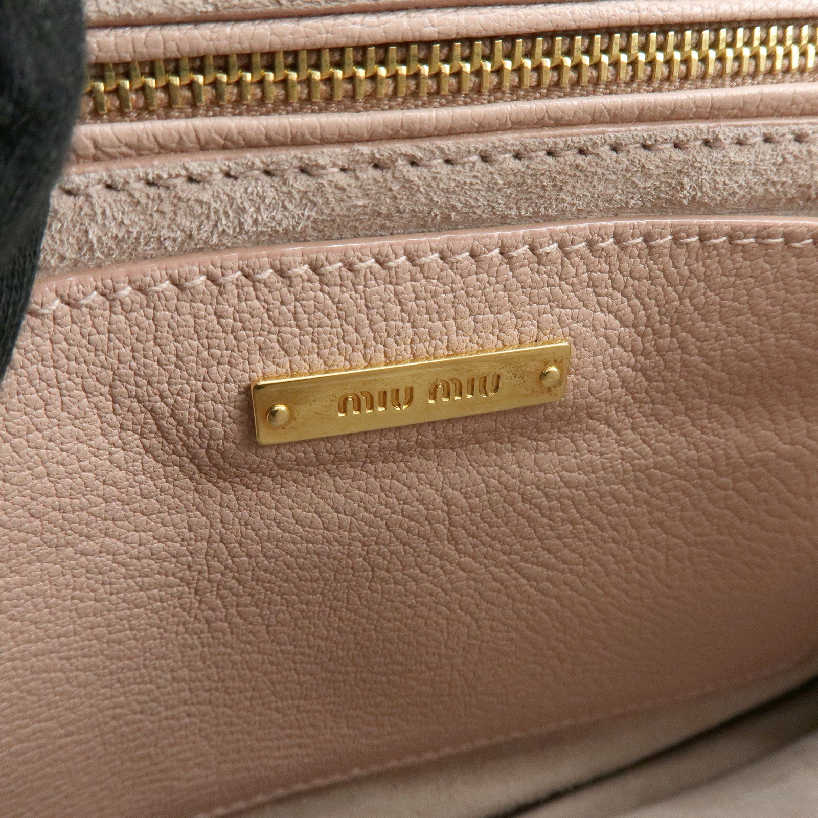 MIU MIU Madras Leather 2Way Bag Shoulder Bag Bi-Color Light Pink