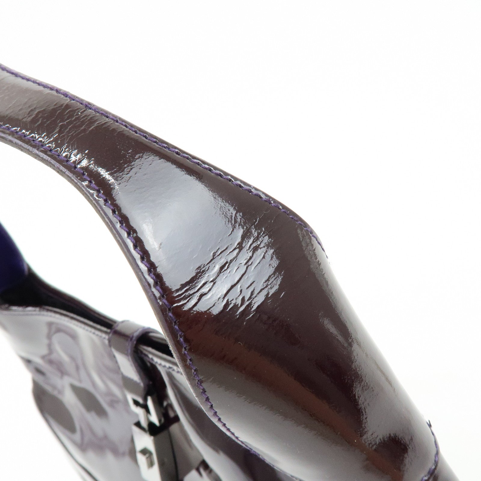GUCCI Jackie Patent Leather Shoulder Bag Hand Bag Purple 001.3306