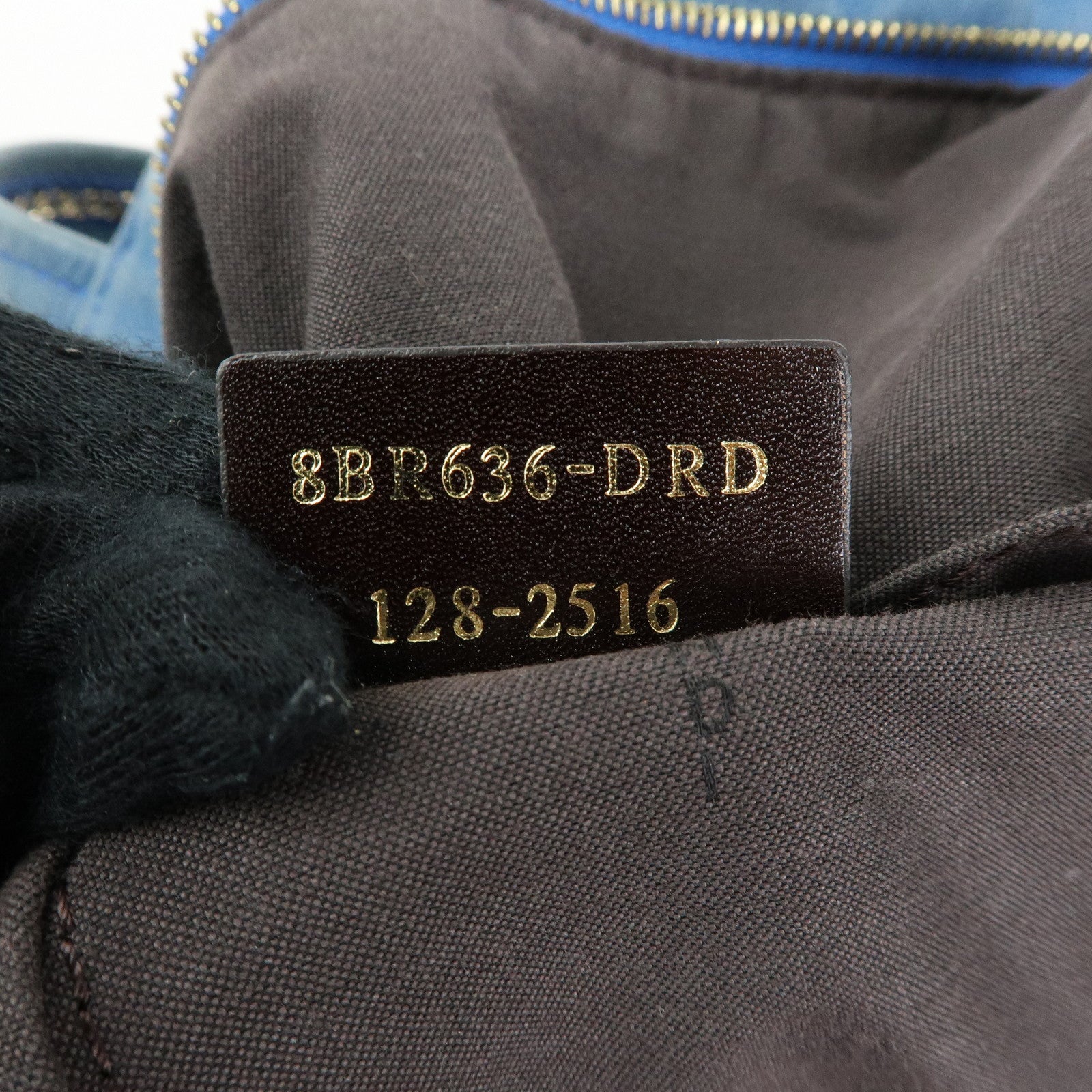 FENDI Lampo Leather Tote Bag Shoulder Bag Blue 8BR636