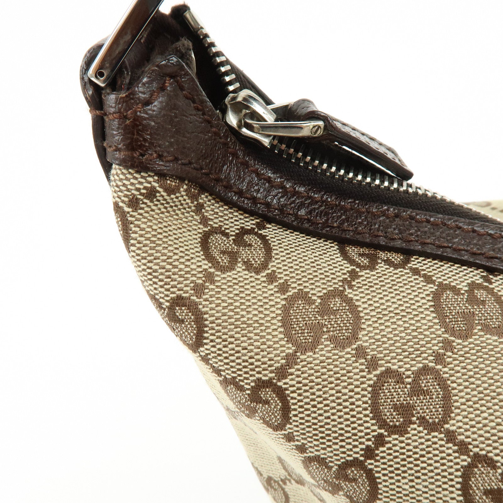 GUCCI Sherry GG Canvas Leather Shoulder Bag Hand Bag Beige Brown 146243