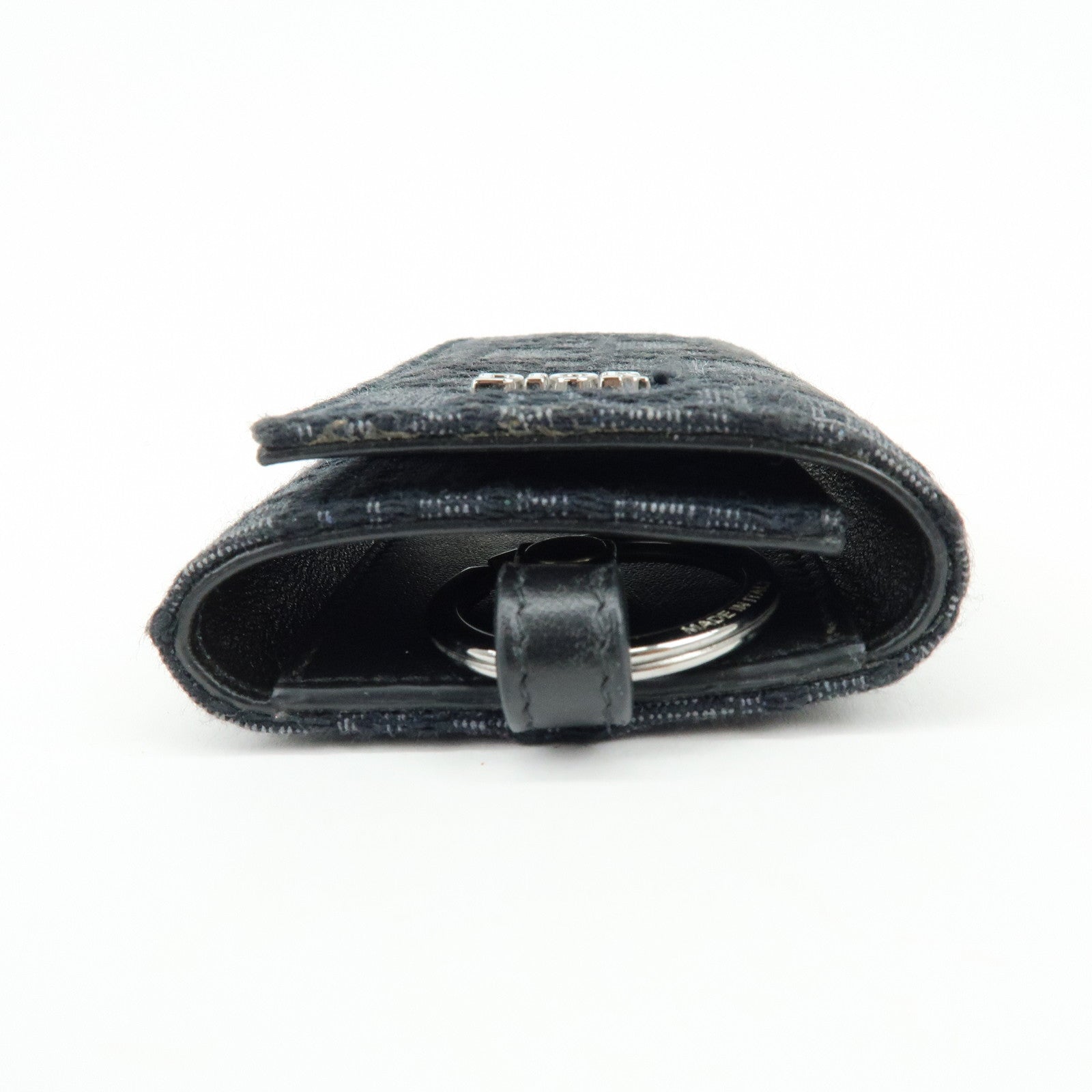 Christian Dior Oblique Canvas Leather 6 Rings Key Case Black