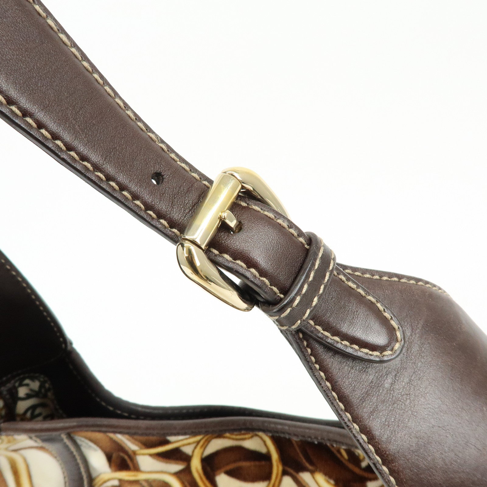 GUCCI 85th Anniversary Horsebit Velour Leather Shoulder Bag 163804
