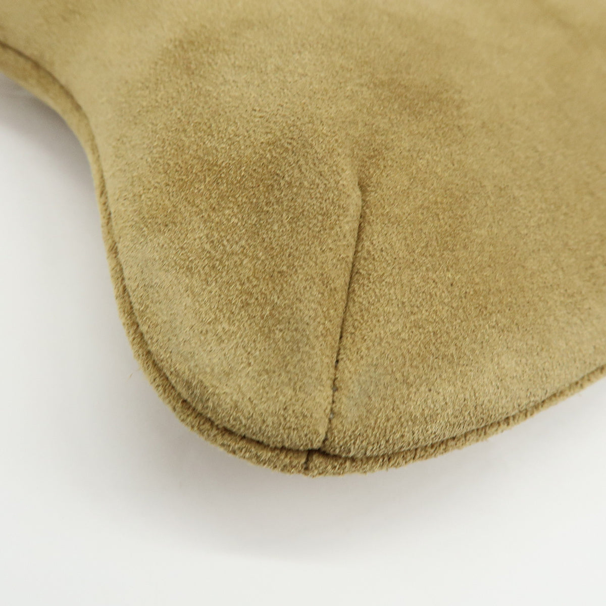 LOEWE Anagram Suede Accessory Pouch Makeup Bag Pouch Beige Gold