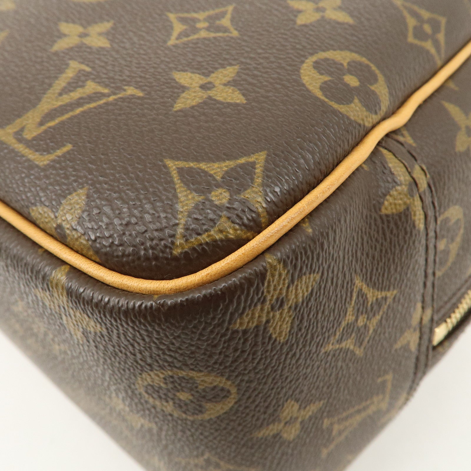Louis Vuitton Monogram Deauville Hand Bag Brown M47270 Used
