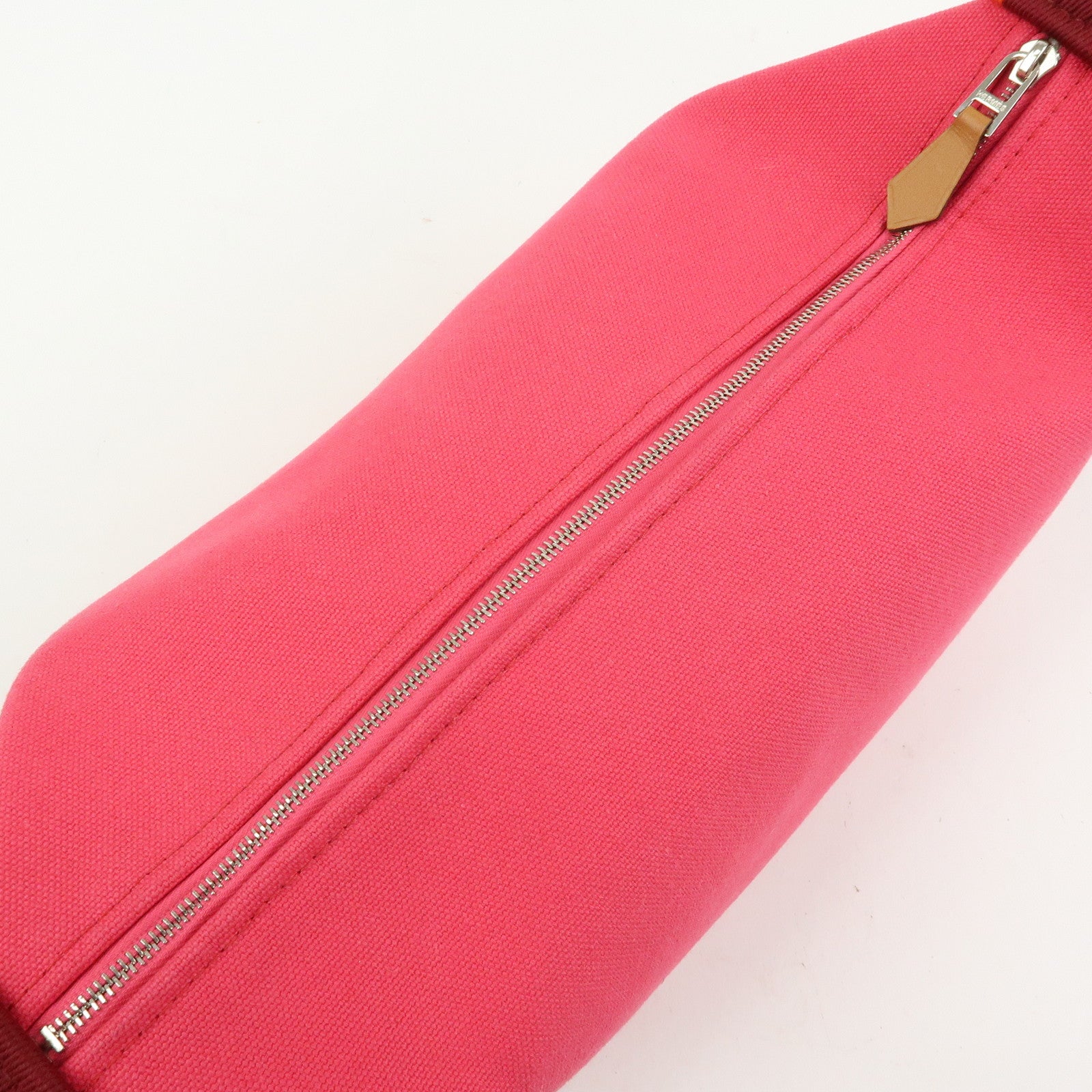 HERMES Bride A Brac PM Canvas Hand Bag Vanity Bag B Stamped Hibiscus