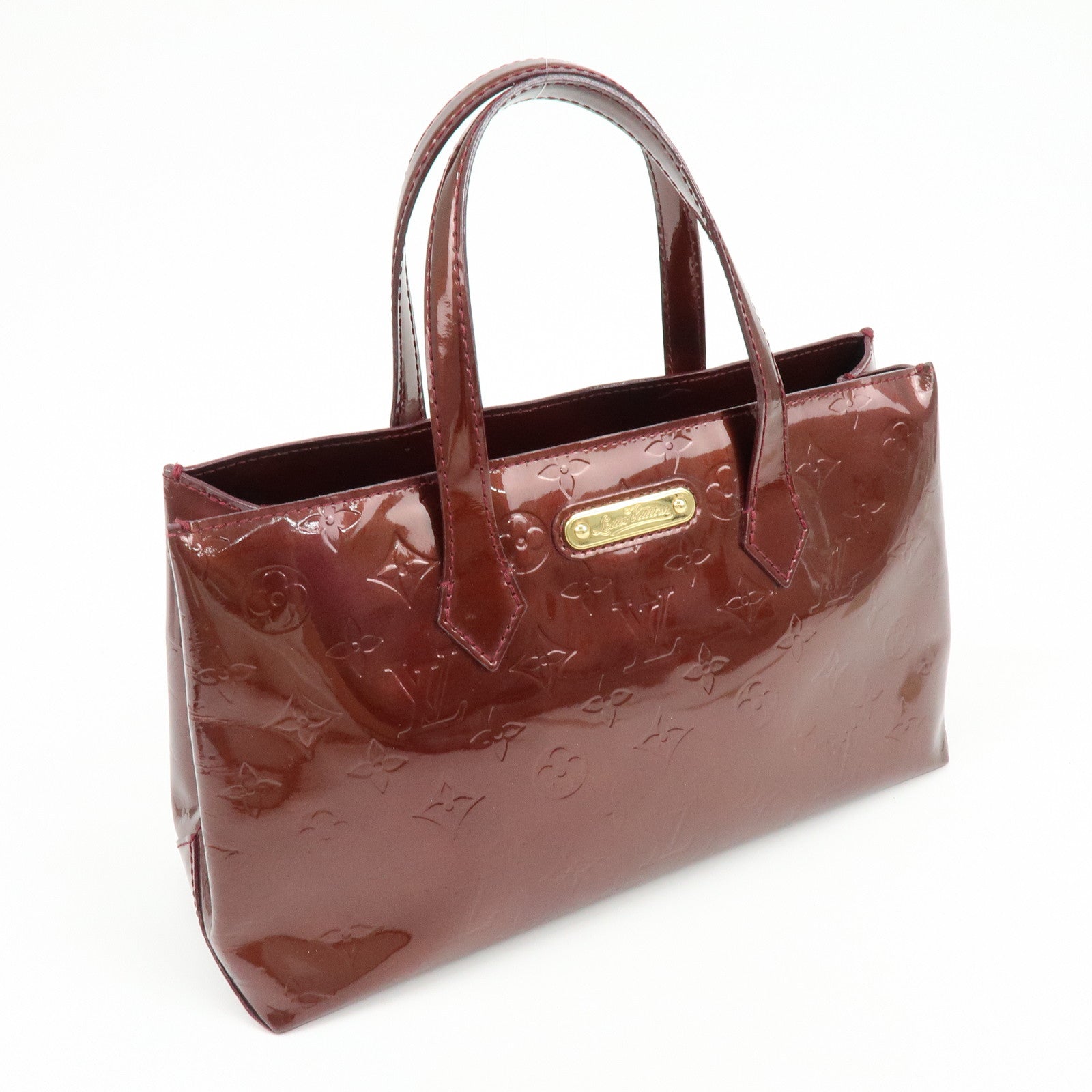 Louis Vuitton Monogram Vernis Wilshire PM Tote Bag Rouge M91644
