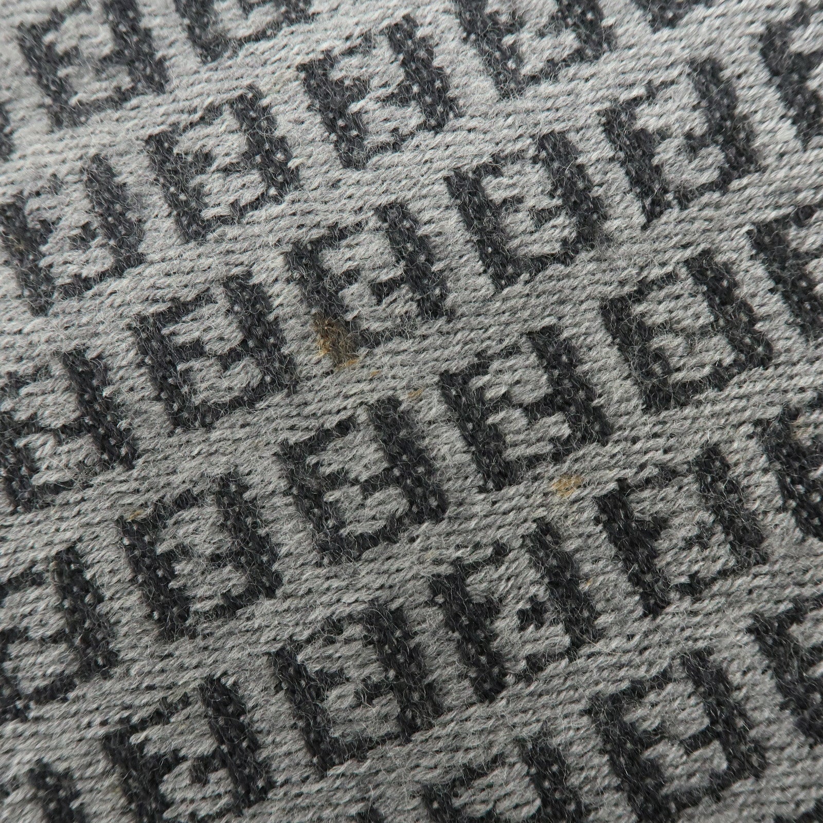 FENDI Set of 2 Zucca Zucchino Wool 100% Scarf Stole Black Gray