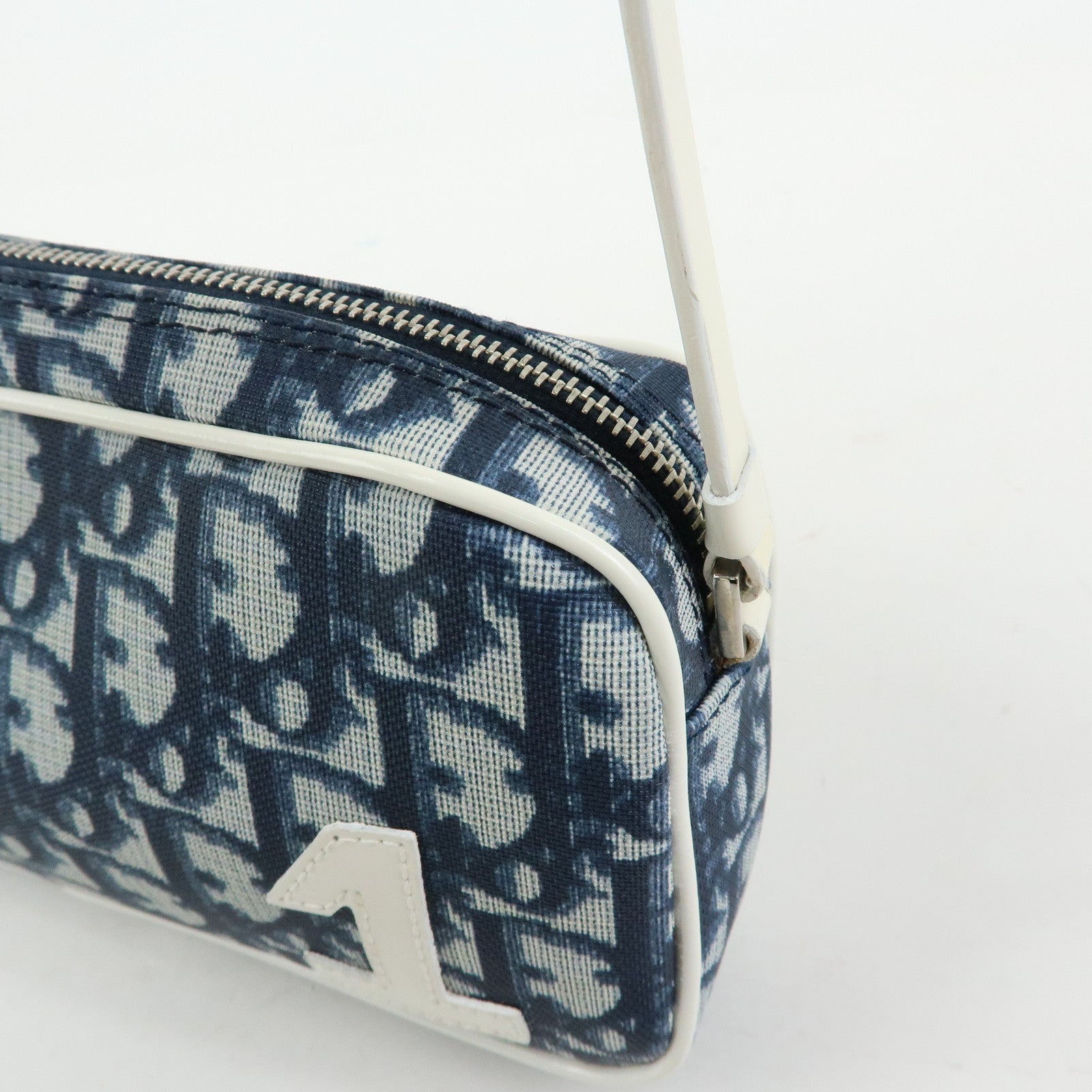 Christian Dior Trotter No.1 PVC Patent Leather Shoulder Bag Navy