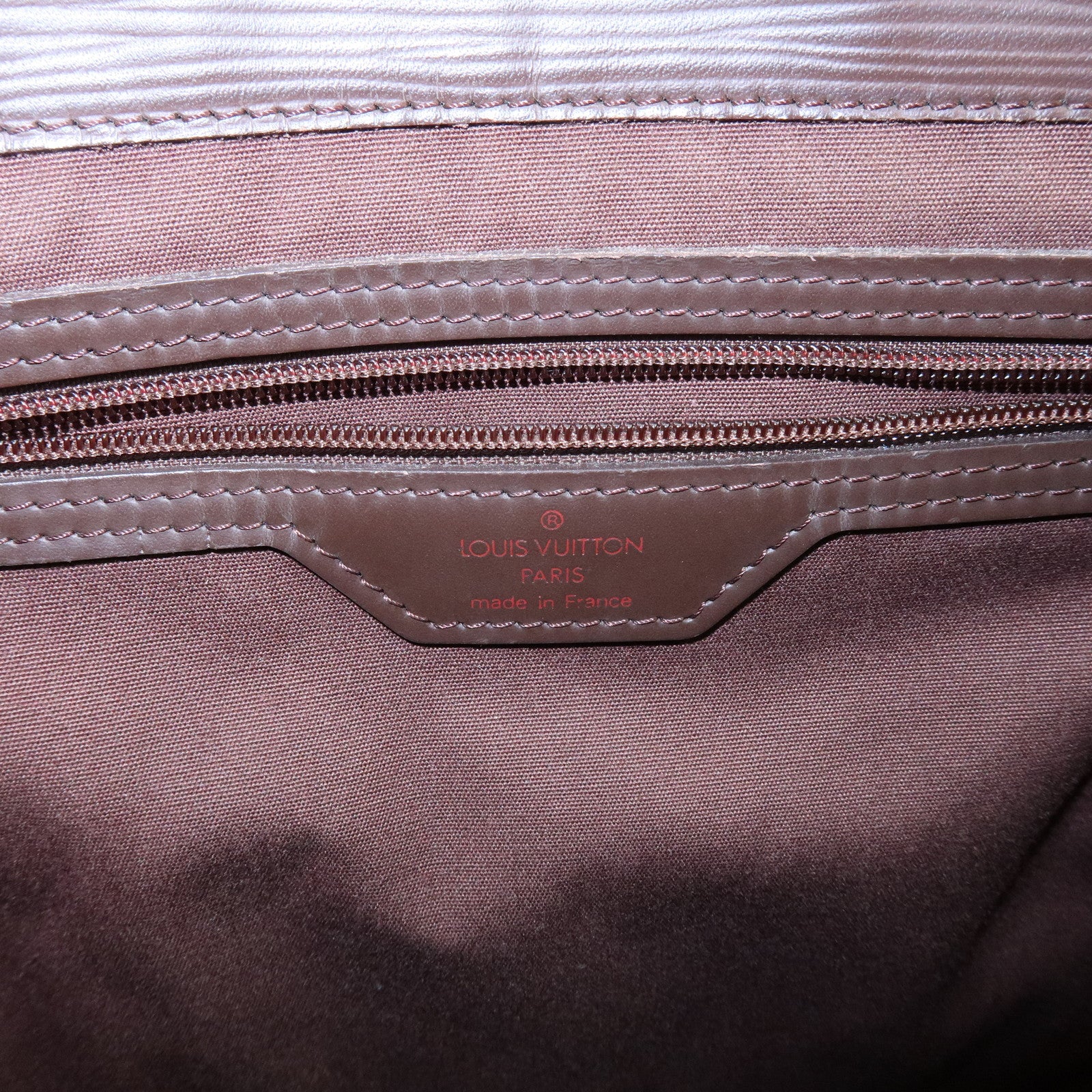 Louis Vuitton Epi Sac Plat Leather Hand Bag Tote Bag Mocha M59082