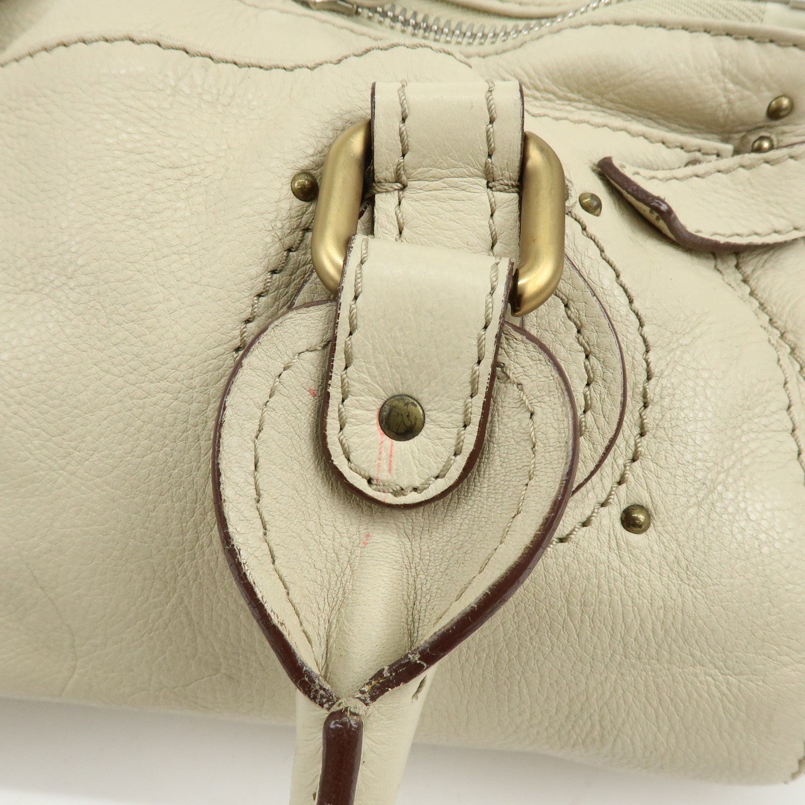 Chloe Paddington Leather Shoulder Bag Hand Bag Ivory