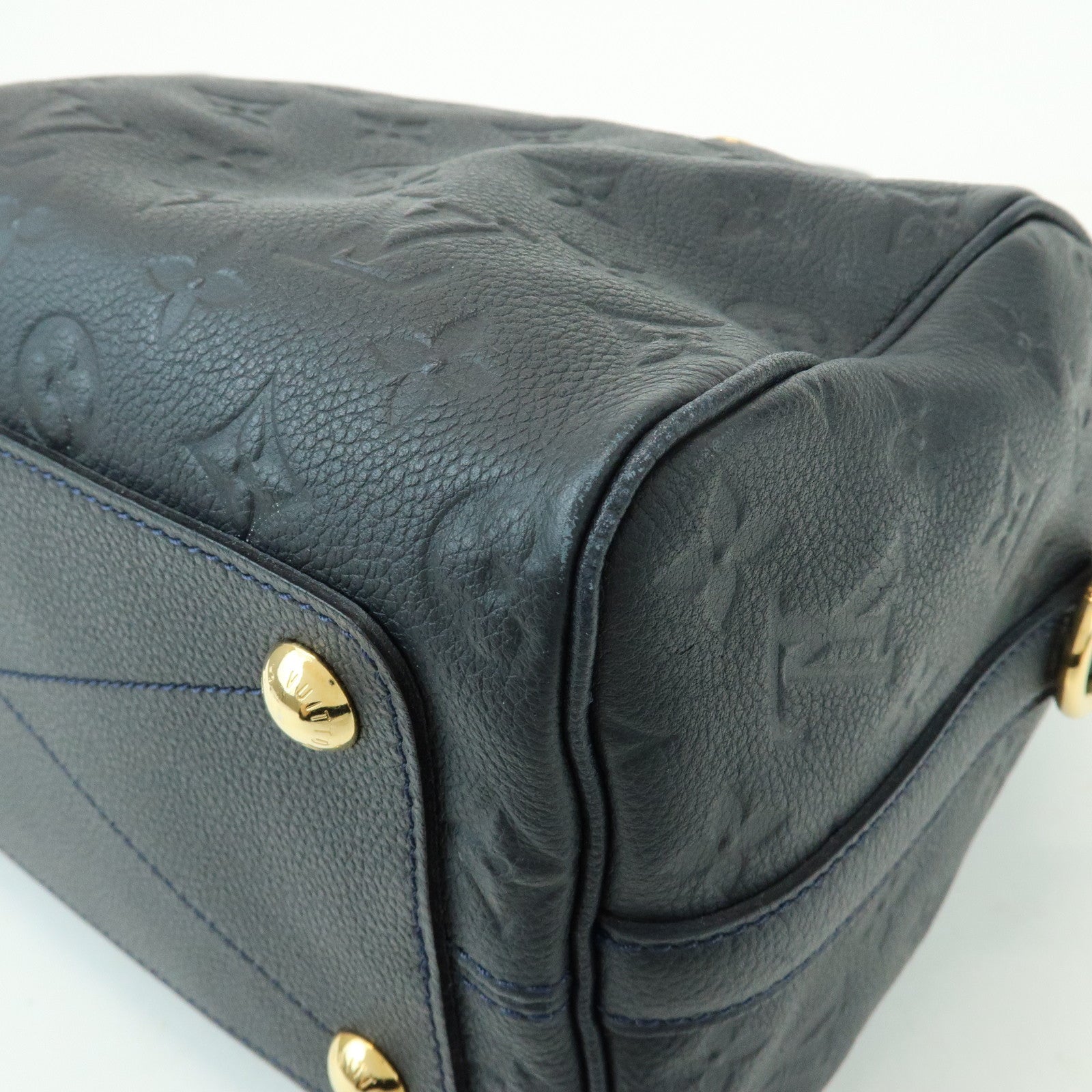 Louis Vuitton Monogram Empreinte Speedy Bandouliere 25 Navy M40762