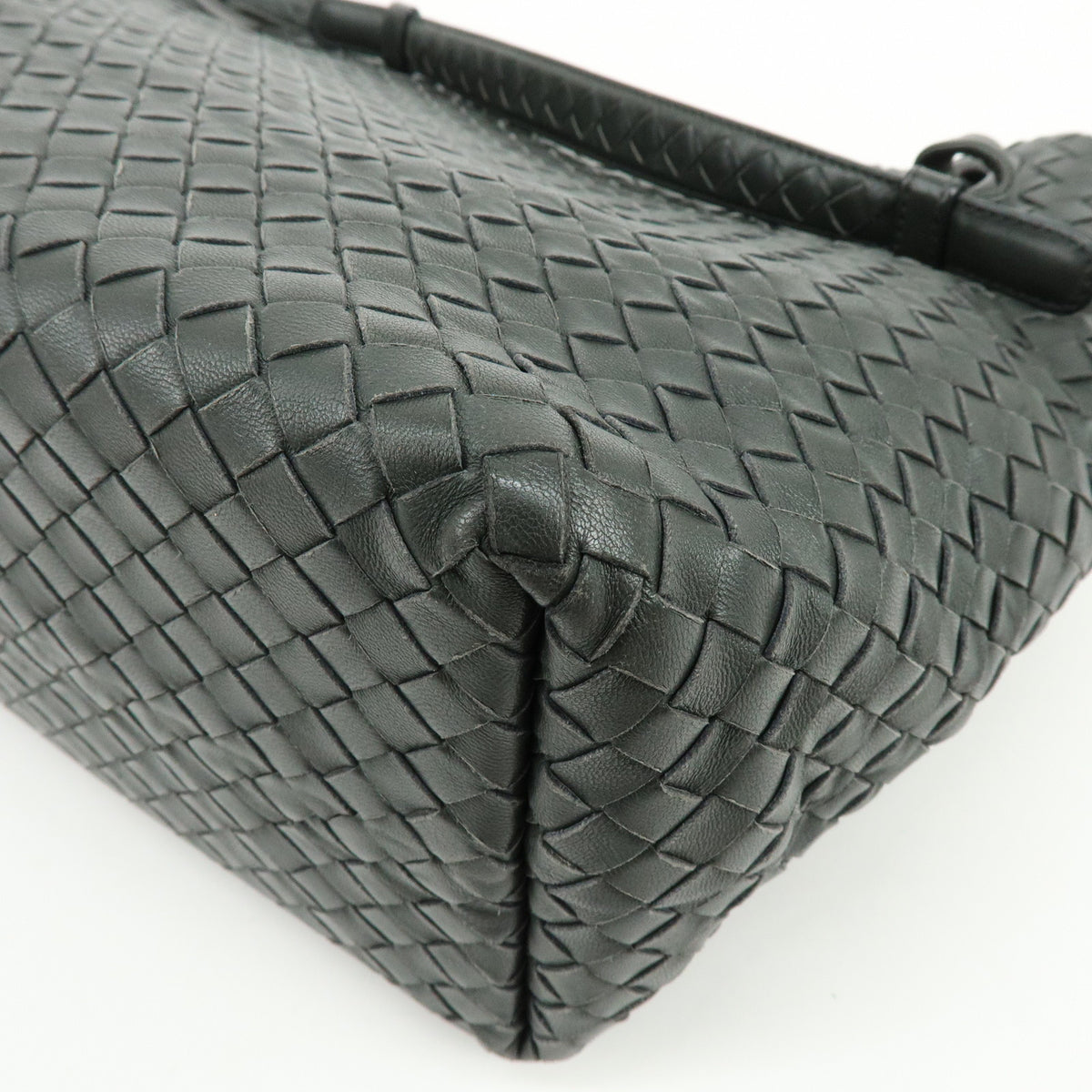 BOTTEGA VENETA Garda Intrecciato Leather Shoulder Bag Hand Bag Black