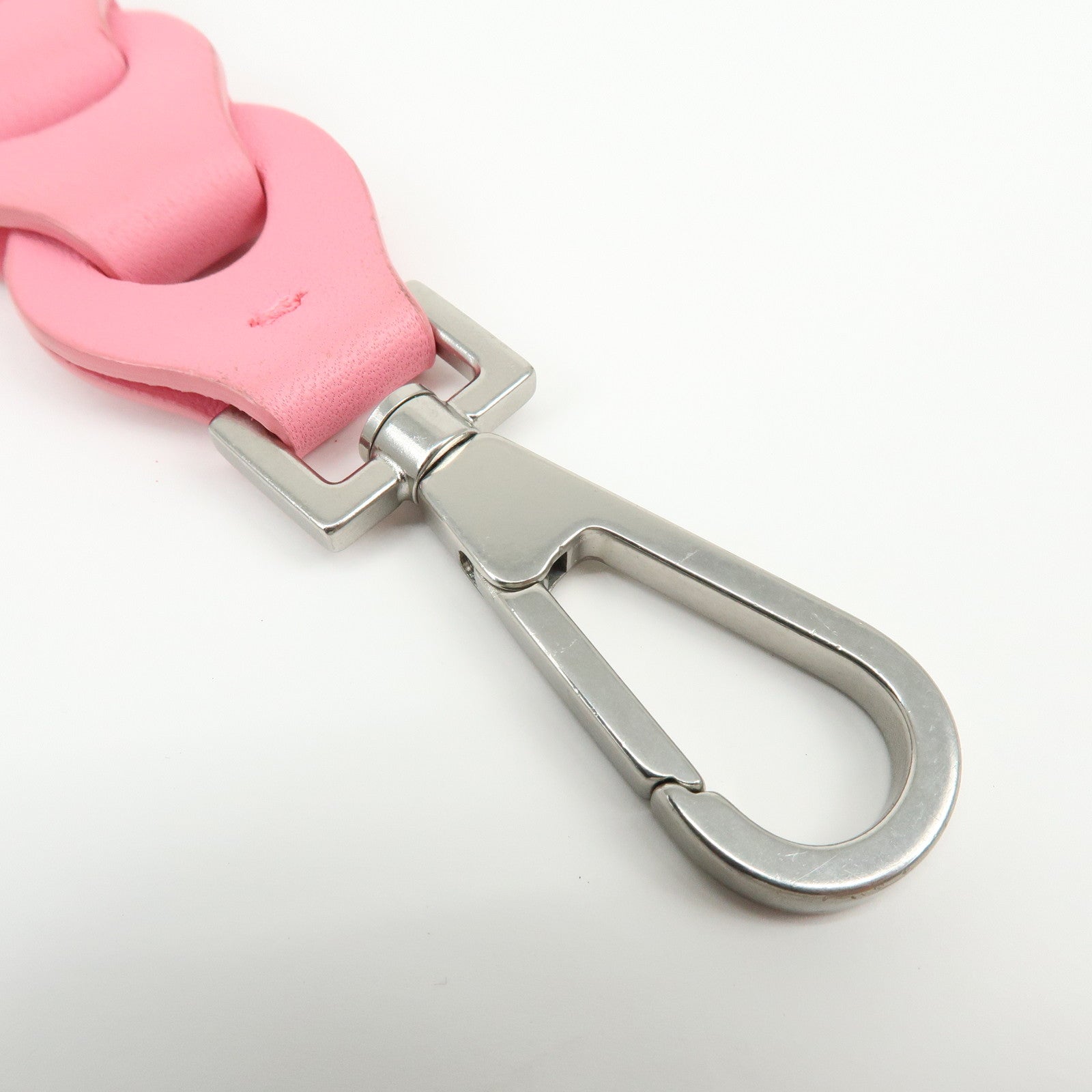 BOTTEGA VENETA Leather Metal Bag Charm Chain Motif Pink 577930