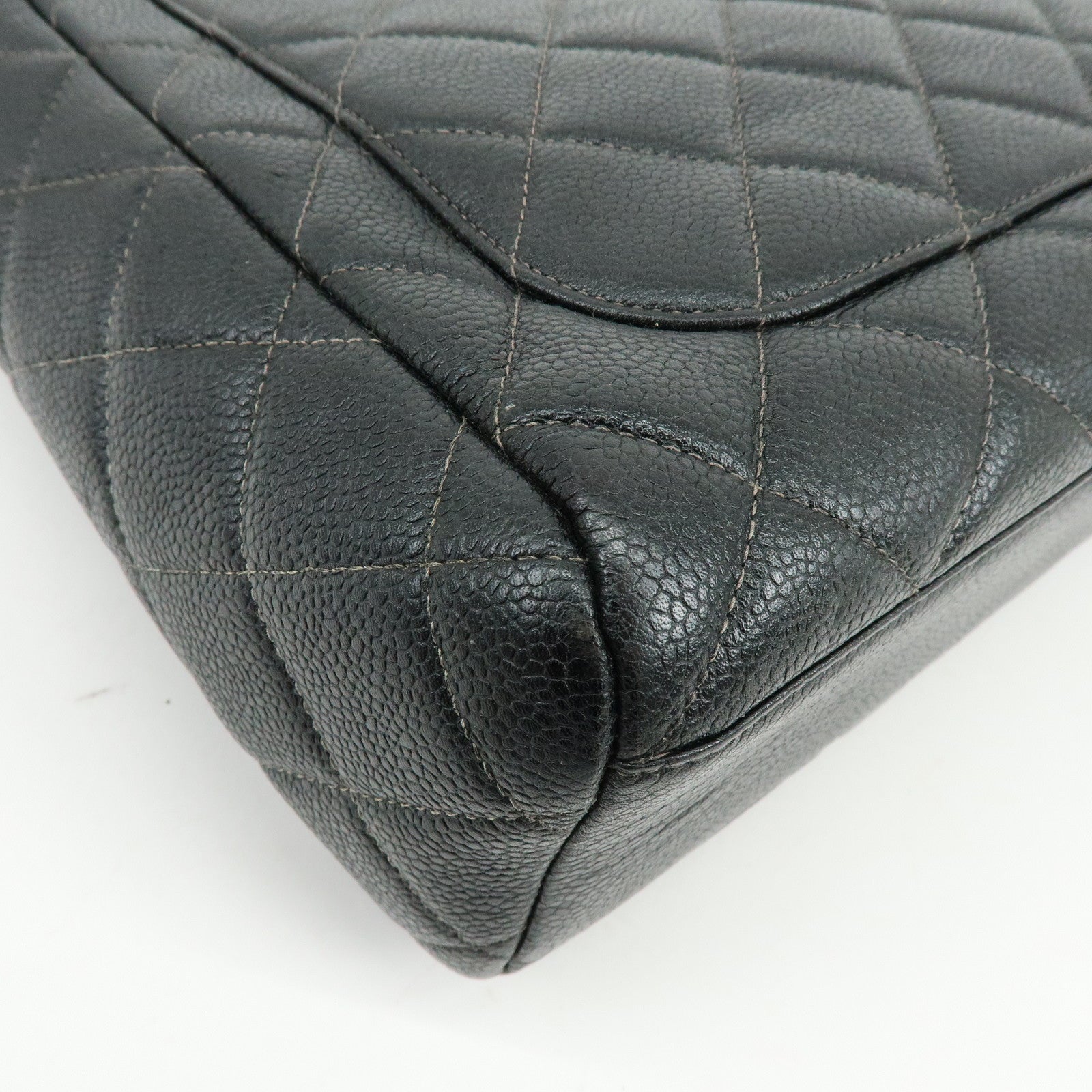 CHANEL COCO Mark Matelasse Caviar Skin Shoulder Bag Black